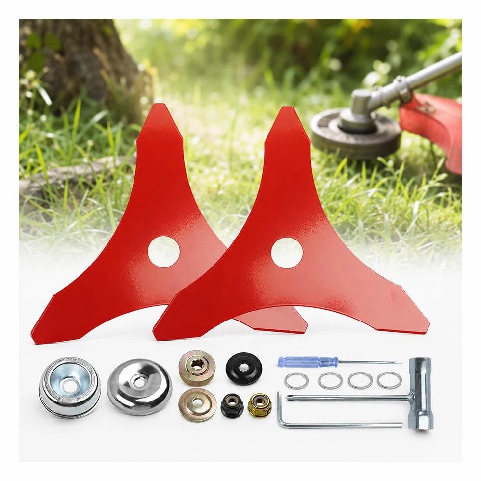 2 Unidades Cuchilla 3 Dientes para Desbrozadora para Husqvarna 343FR Brush Cutter 9 Pulgadas Hoja Acero Aleado Repuesto Corte