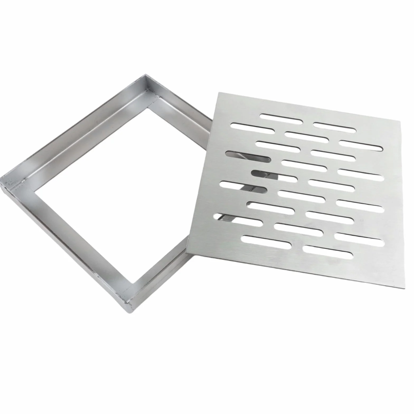 Cubiertas rectangulares de drenaje de acero inoxidable 150 x 150 x 20 mm