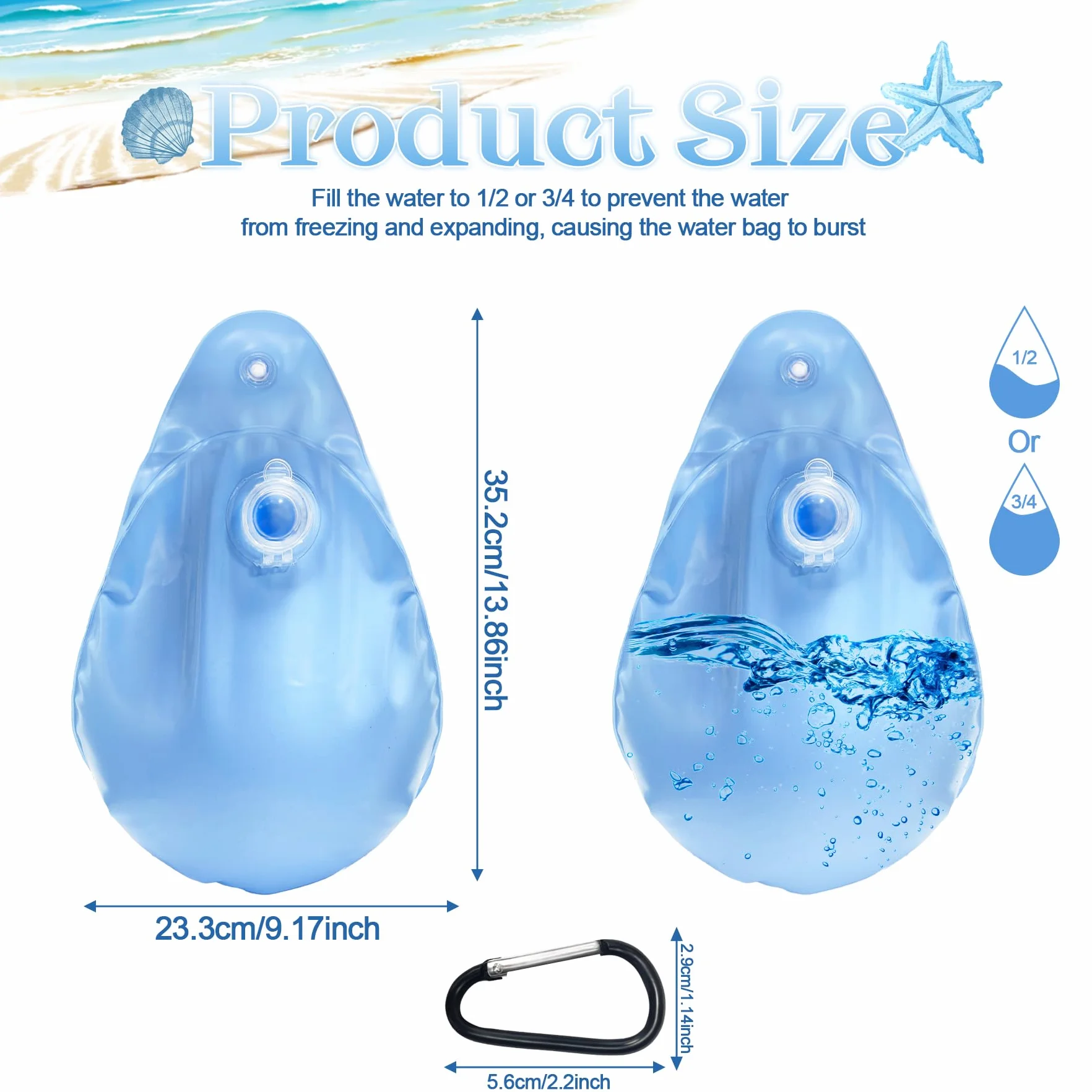 TZEKING 12 Unidades Bolsa Colgante para Cubierta de Piscina, Pesas con Gancho, PVC a Prueba de Fugas