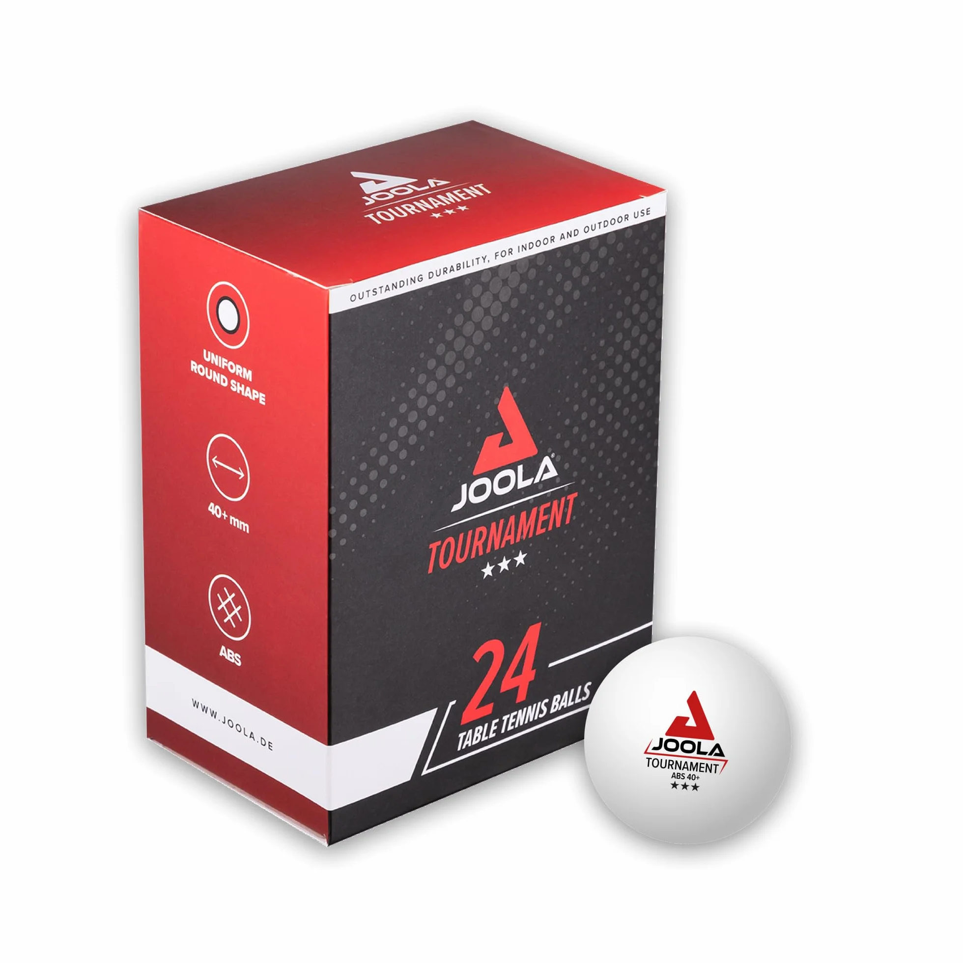 JOOLA Pelotas de Ping Pong 40 mm 3 Estrellas Blanco Interiores Exteriores