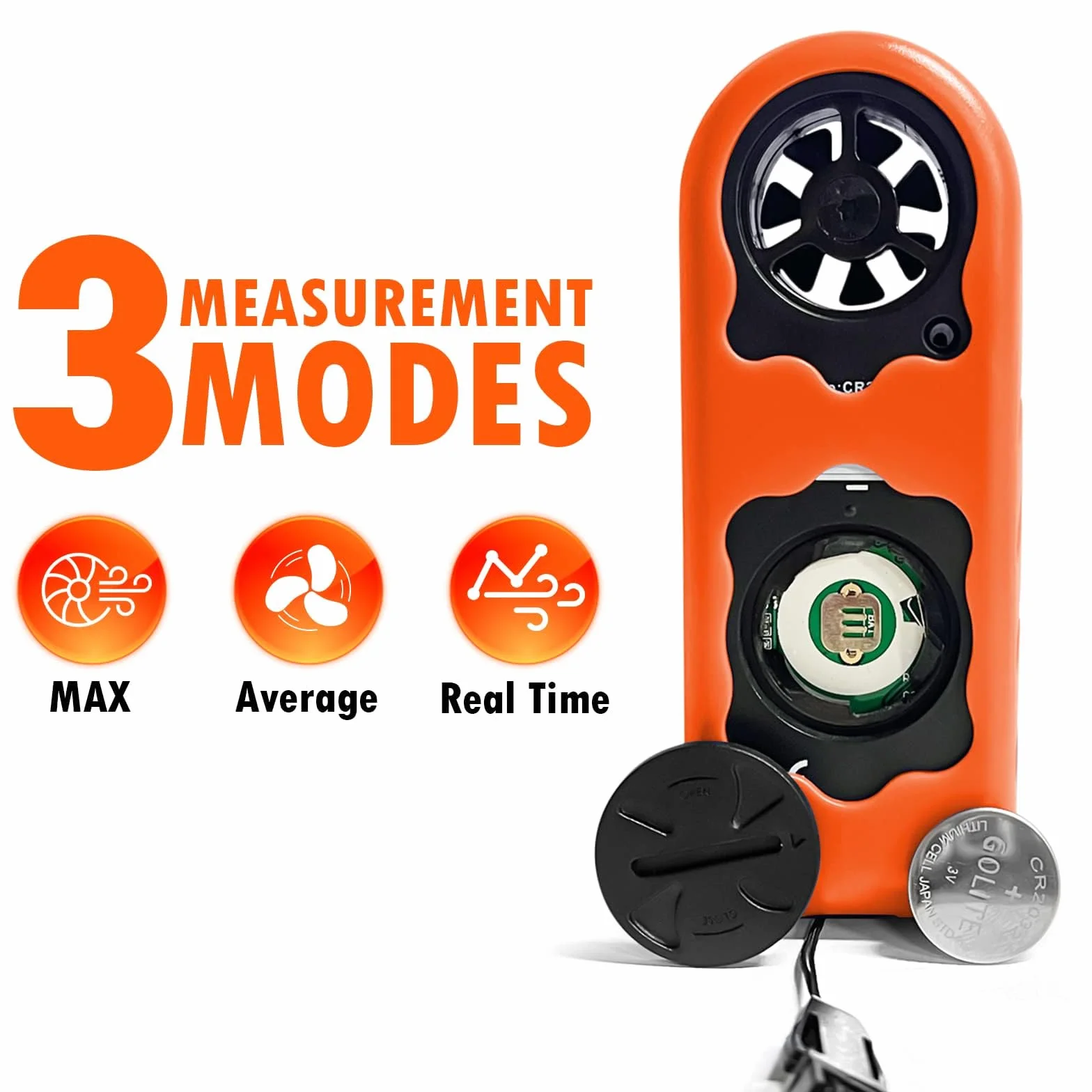 BTMETER BT-816B Anemómetro de mano digital, medidor de velocidad del viento con retroiluminación LCD