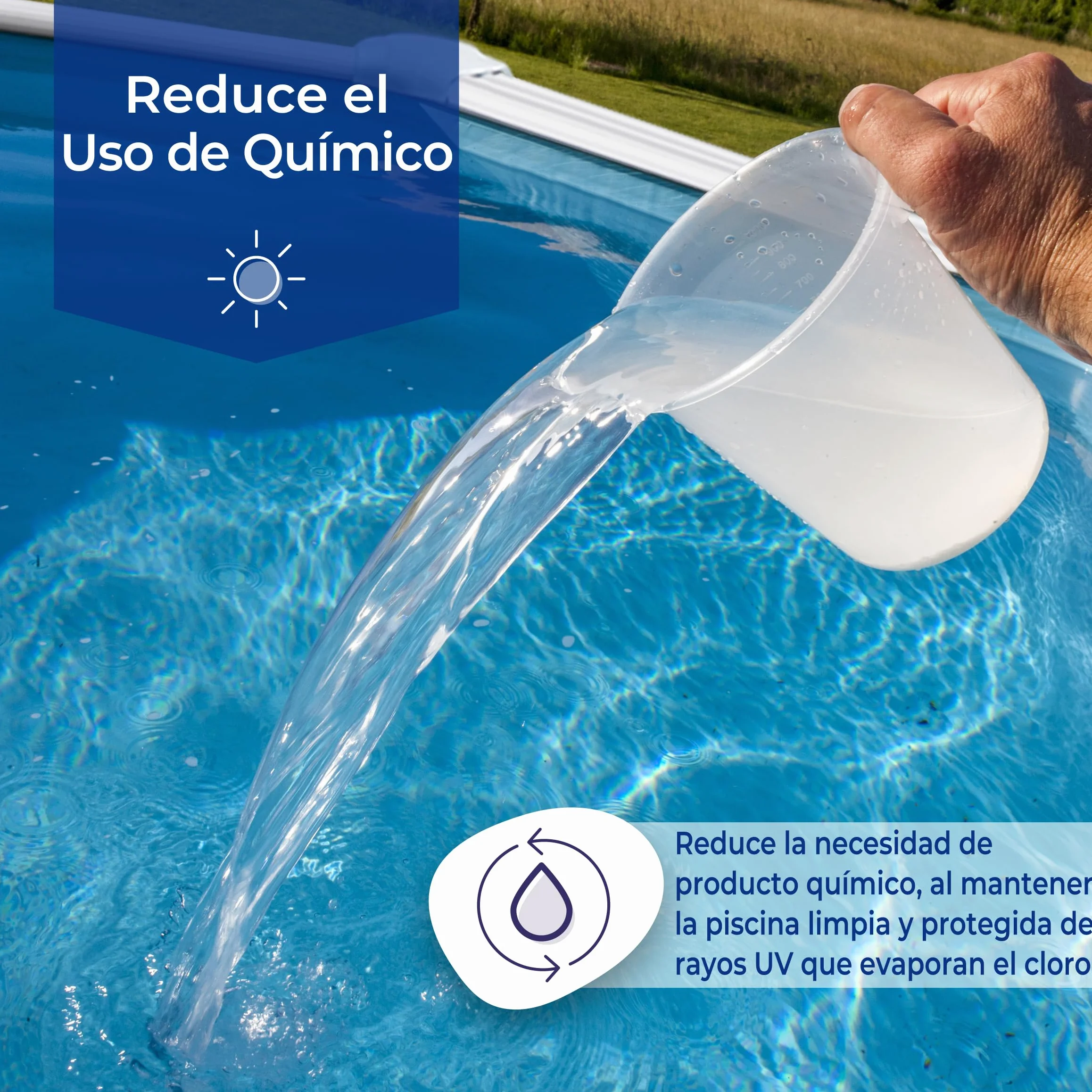 Cobertor de Verano para Piscina Ovalada 730 x 375 cm Azul