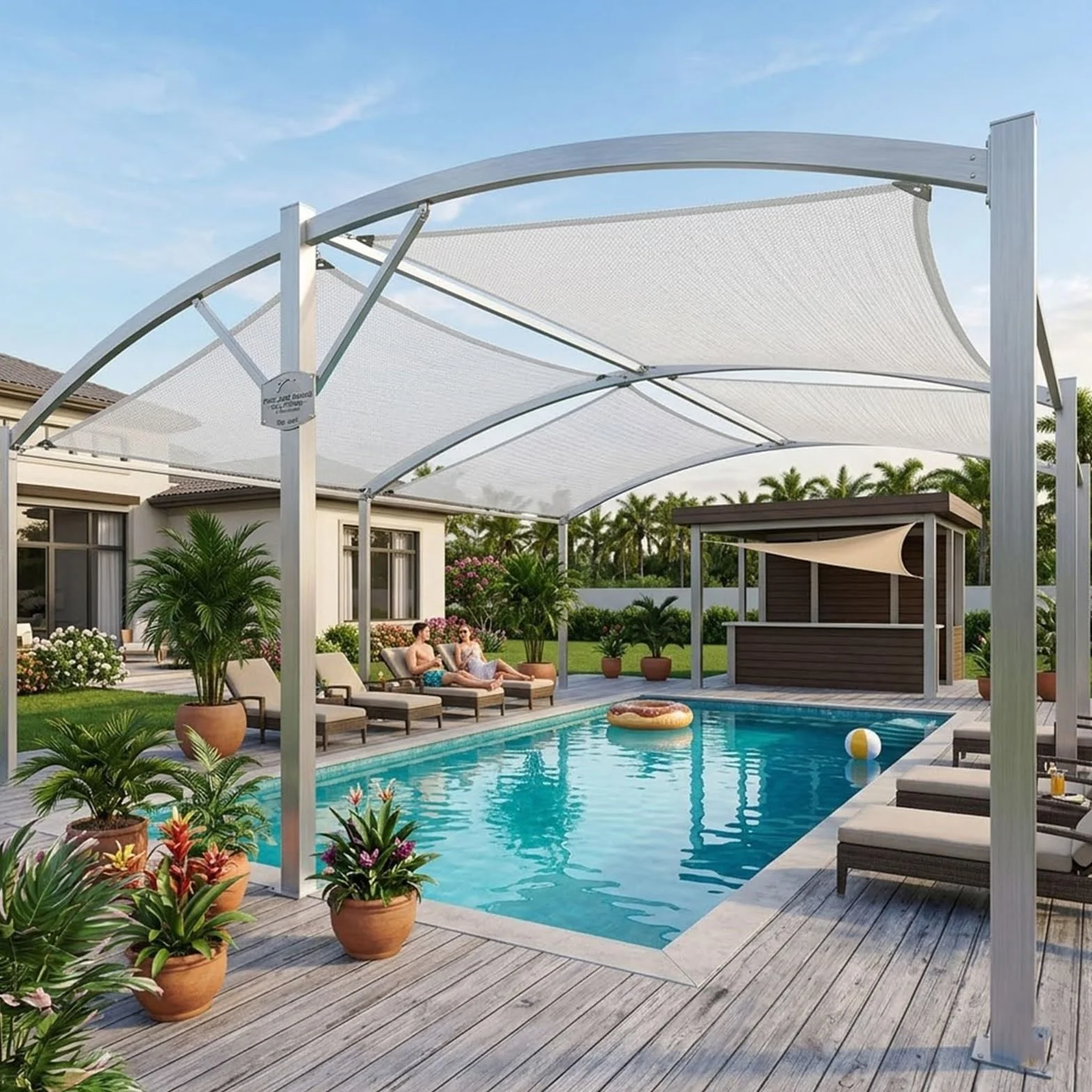 Malla de Sombreo 50% con Ojales, Red de Sombra de HDPE Anti-UV Toldo Vela | Vela de Sombra, Toldos Terraza, Toldo Exterior Tela Impermeable, Malla Ocultacion Jardin, Protección Solar(5x8m)