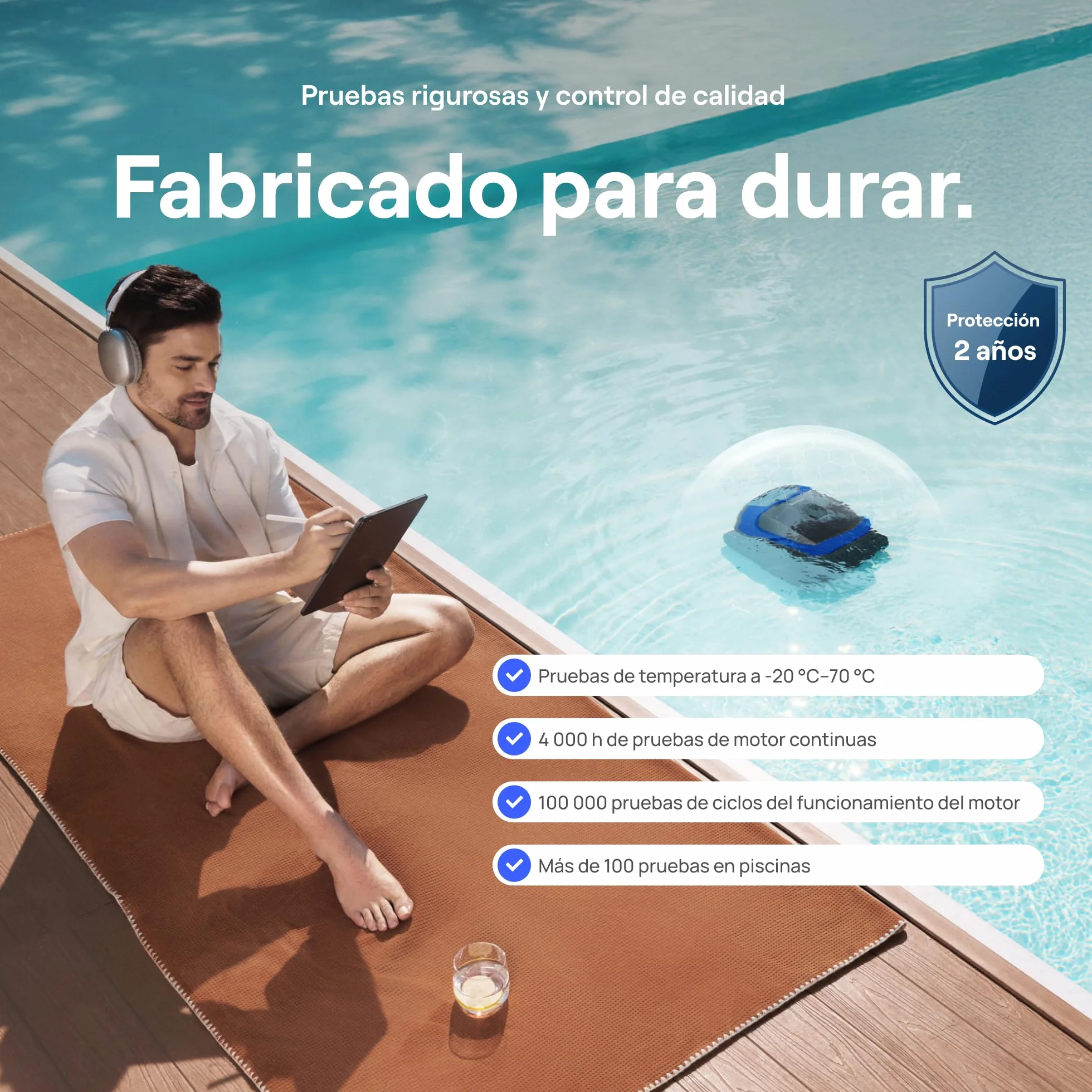 Beatbot Sora 30 Robot Piscina limpiafondos y Paredes, 25700 LPH, Azul Marino
