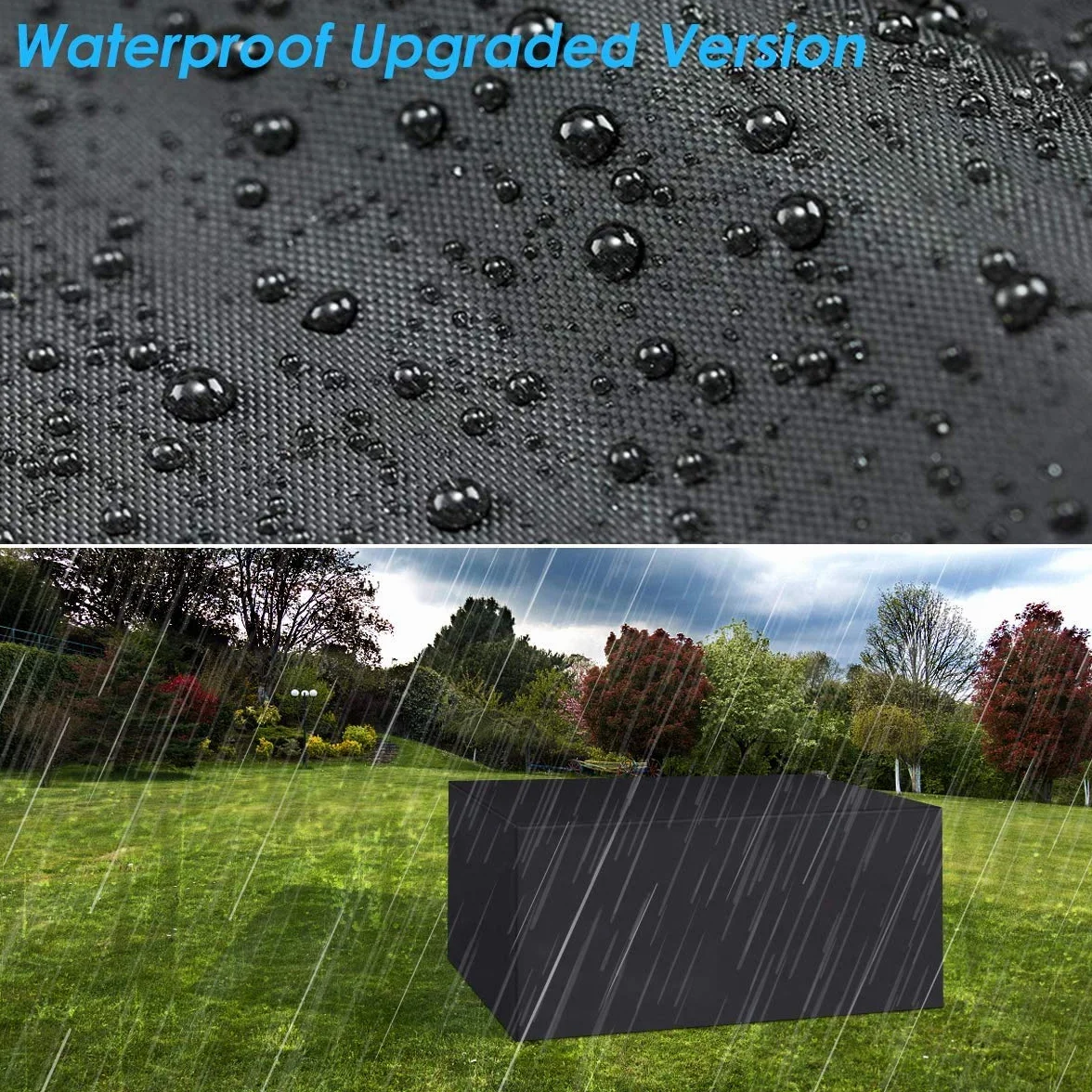 Cubierta Impermeable para Caja de Almacenamiento de Jardín 123x62x55cm Negro