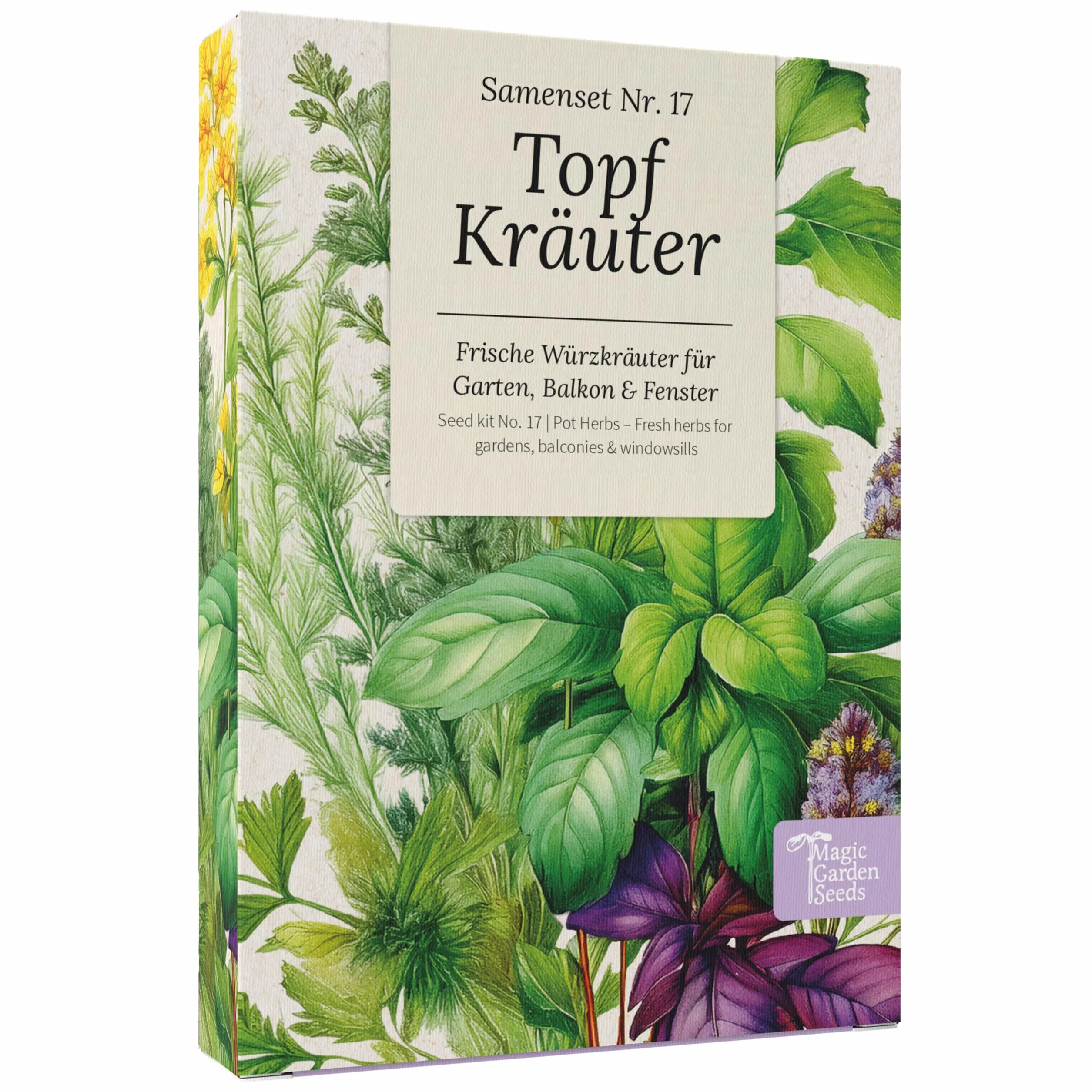 Magic Garden Seeds Maceta de hierbas mini jardín de hierbas balcón cocina caja semillas 9 hierbas aromáticas