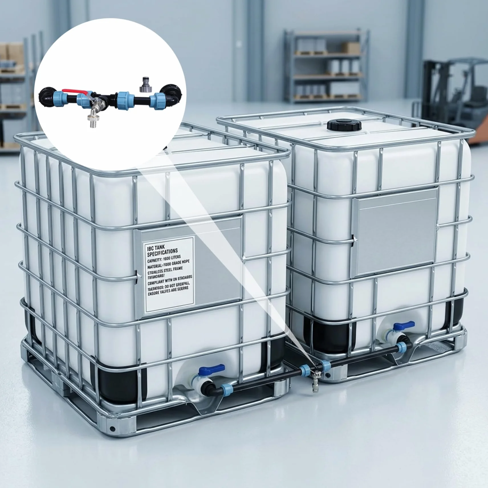Kit de conexión IBC para barril de lluvia, espiga de latón niquelado con manguera y accesorios PE, conector resistente a fugas
