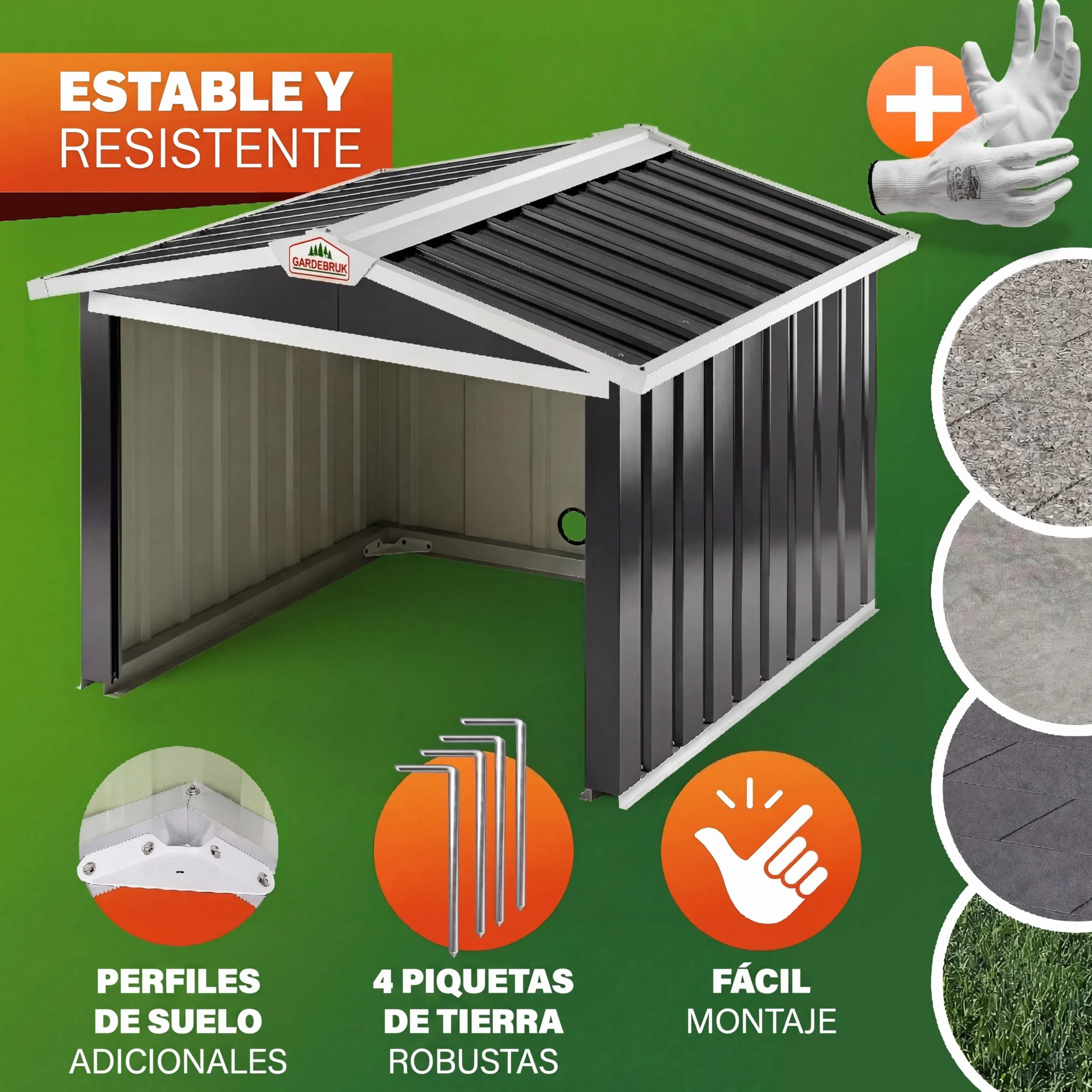 GARDEBRUK Garaje Robot Cortacesped 86x100x63cm Caseta Jardin Proteccion Exterior
