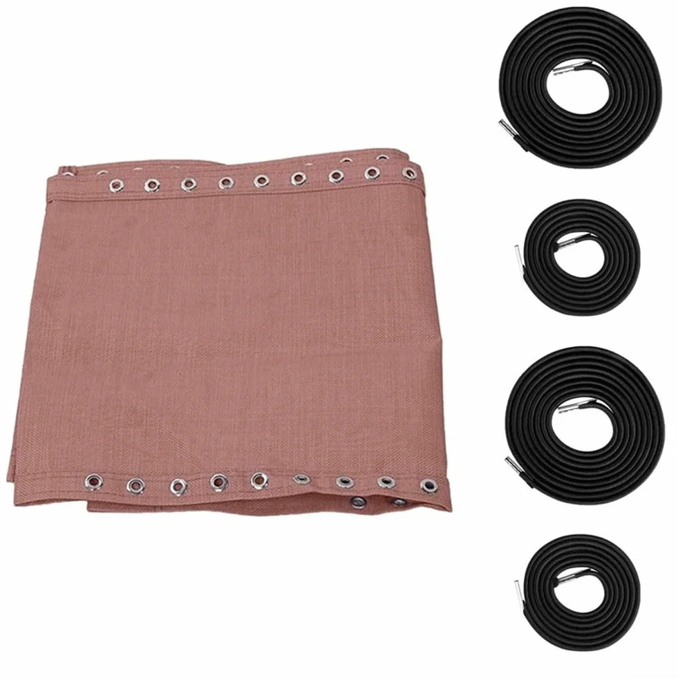 Besttoolifes Kit de cuerda de tela de repuesto para silla de playa, malla de nailon 160 x 43 cm, resistente a los rayos UV, café