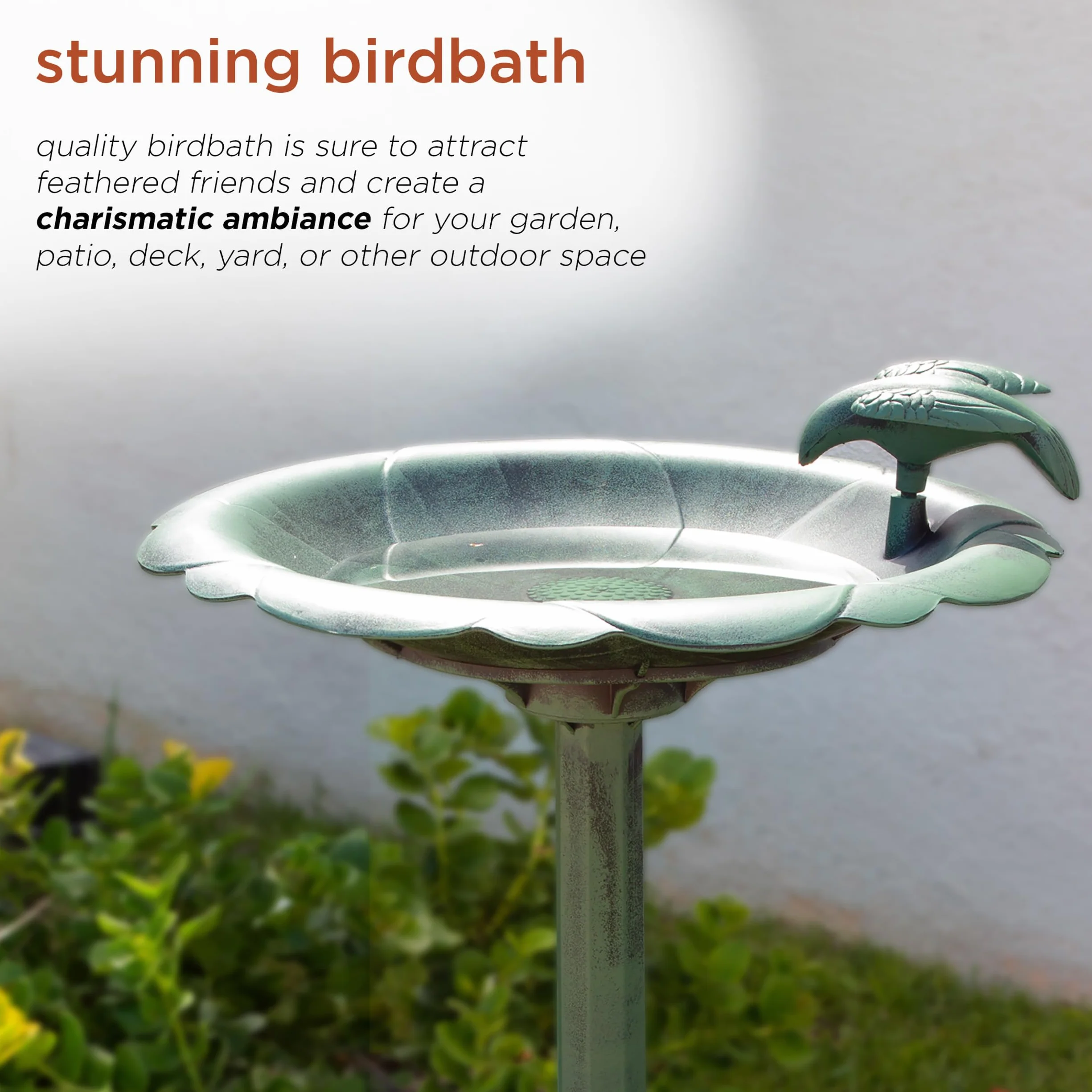 Alpine TEC114 Corporation Bañera para pájaros 79 cm Verde Flores