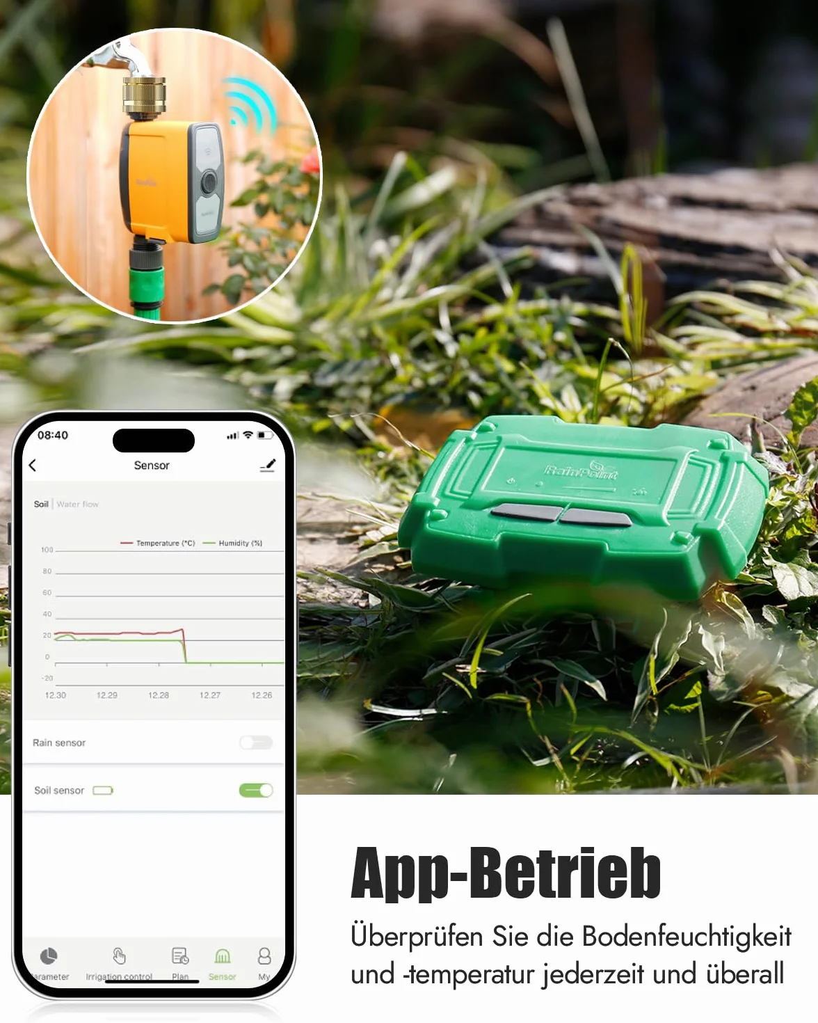 RAINPOINT Sensor de Humedad del Suelo WiFi TCS005FRF