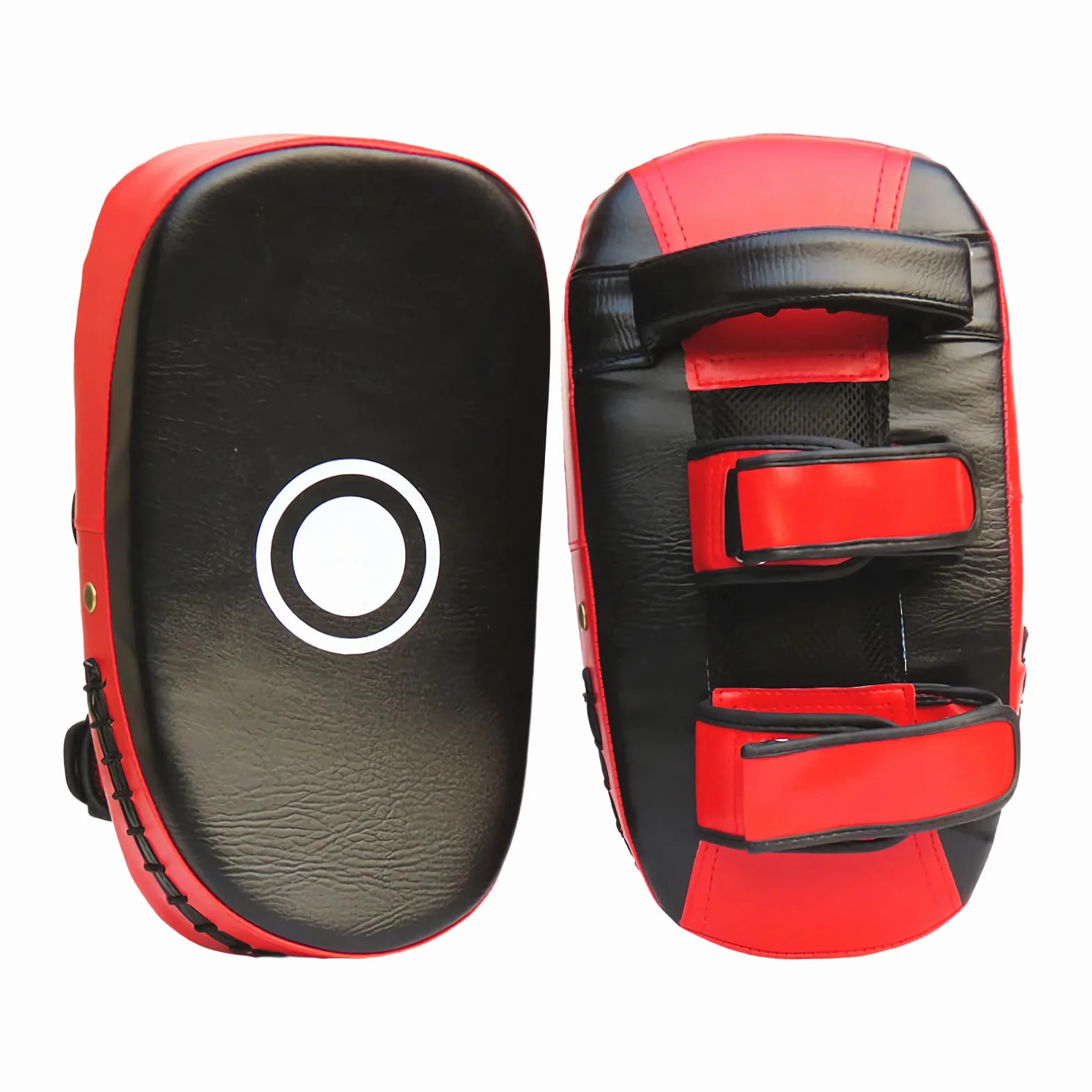Almohadillas de Boxeo de Cuero PU para Entrenamiento de Patadas Curvas Kickboxing Niños Adultos