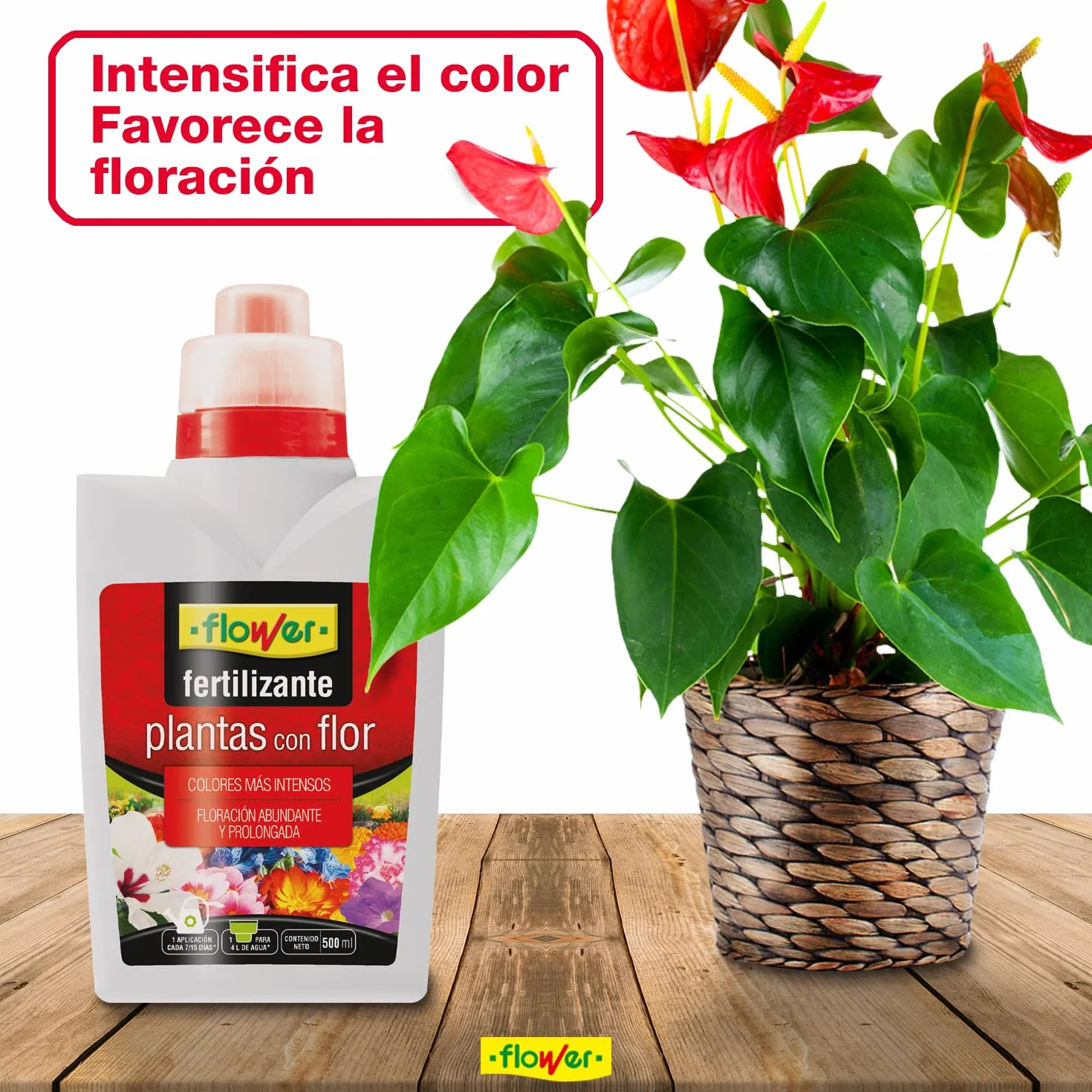 Fertilizante Líquido para Plantas con Flor 500ml NPK 4-4-6 Abono CE