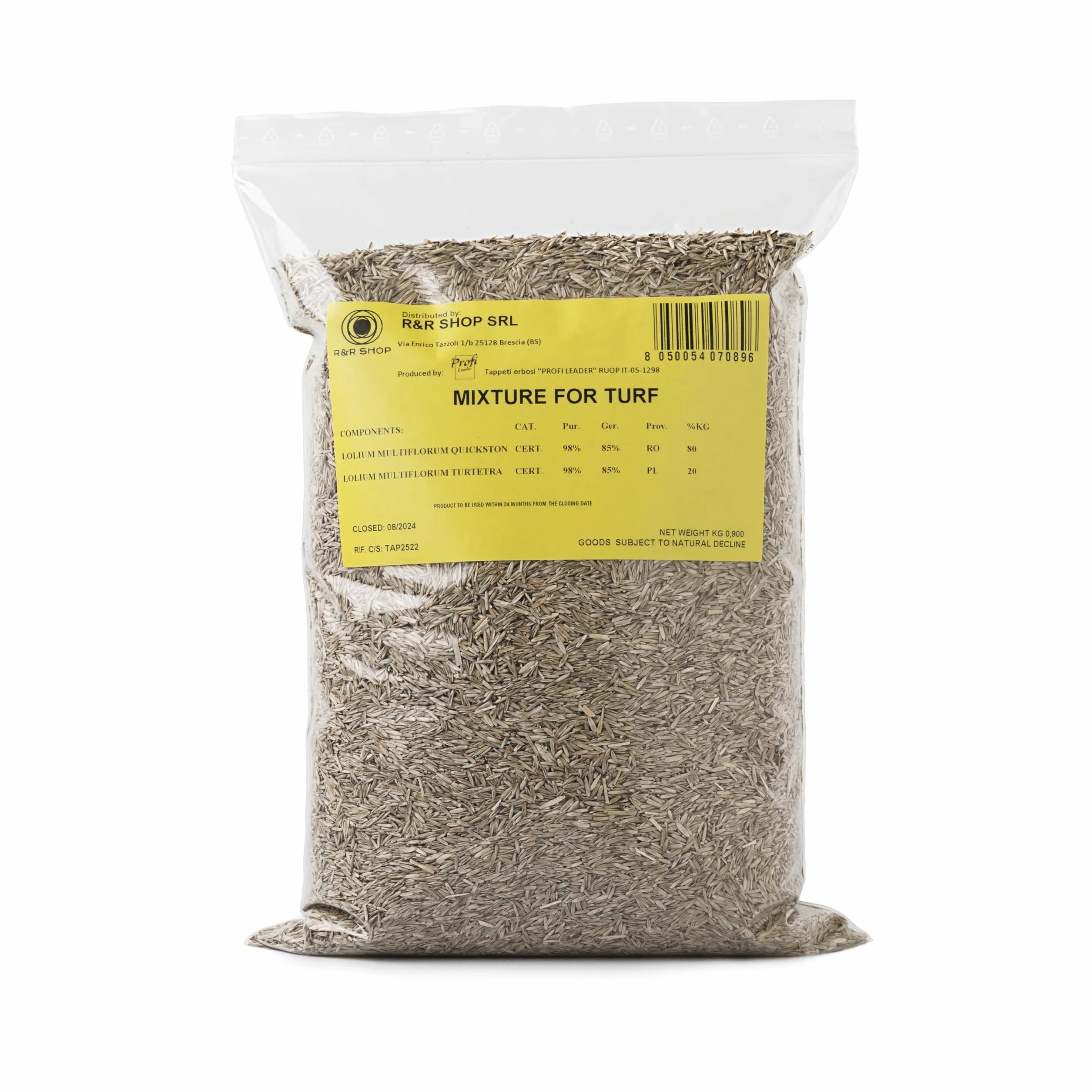 R&R SHOP Semillas para césped resistente ryegrass crecimiento rápido transitable 900gr 35mq
