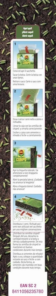 COMPO Semillas de césped repoblador Express 1 kg para 50 m²