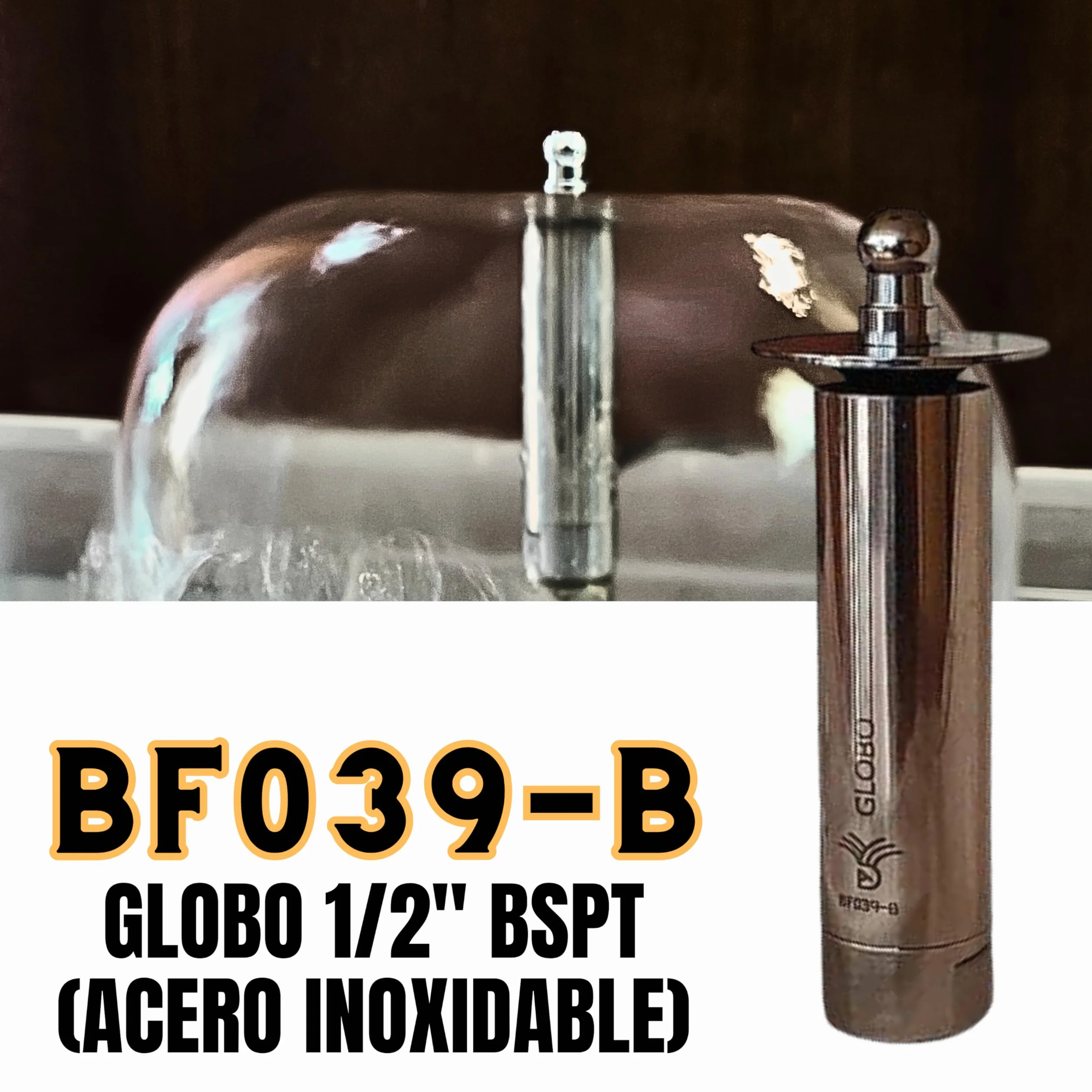 Boquillas para Fuentes de Jardín Globo 1/2" Acero Toberas Regulables