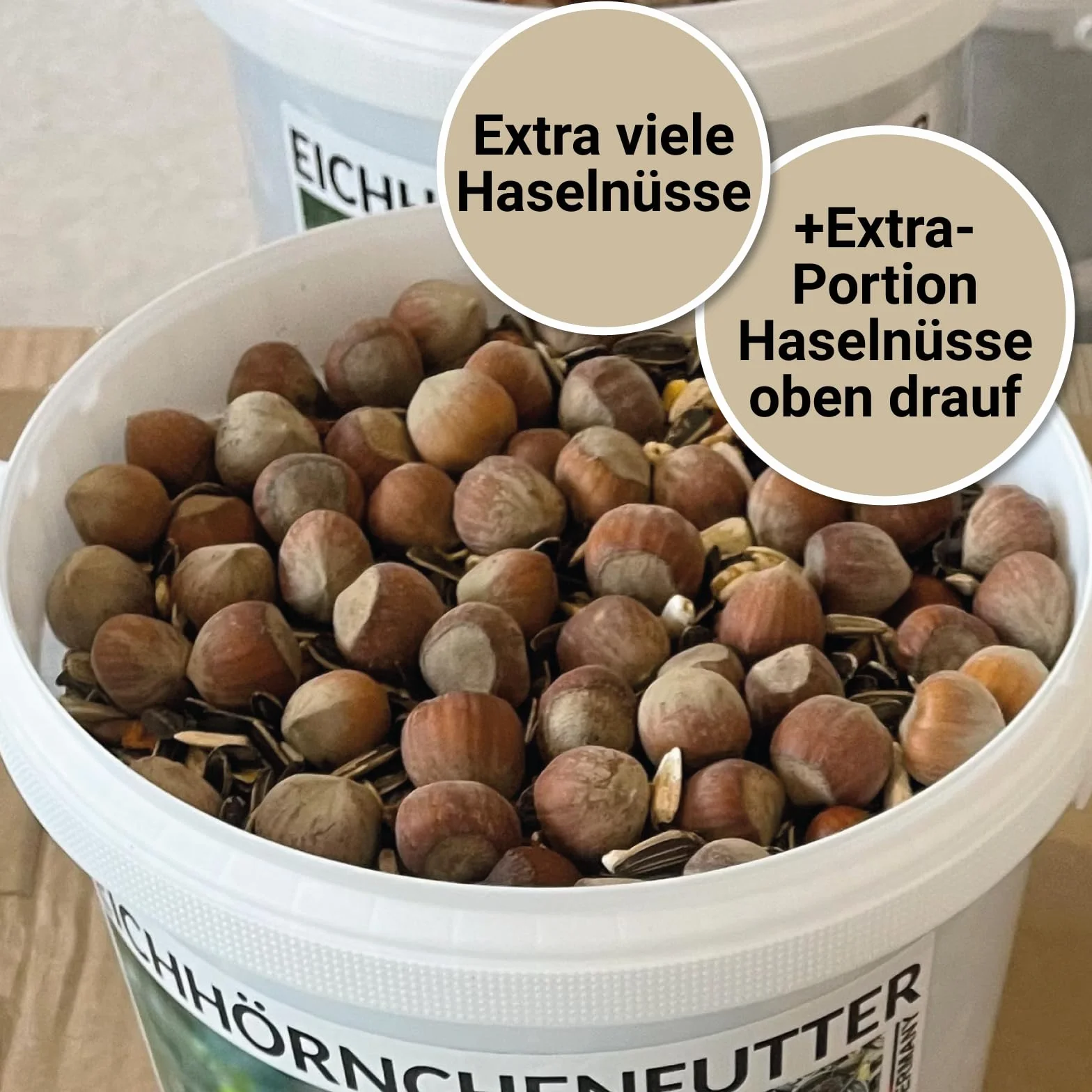 Comida para Ardillas 1 kg Alimento Natural para Animales Silvestres Mezcla Anual con Extra de Avellanas