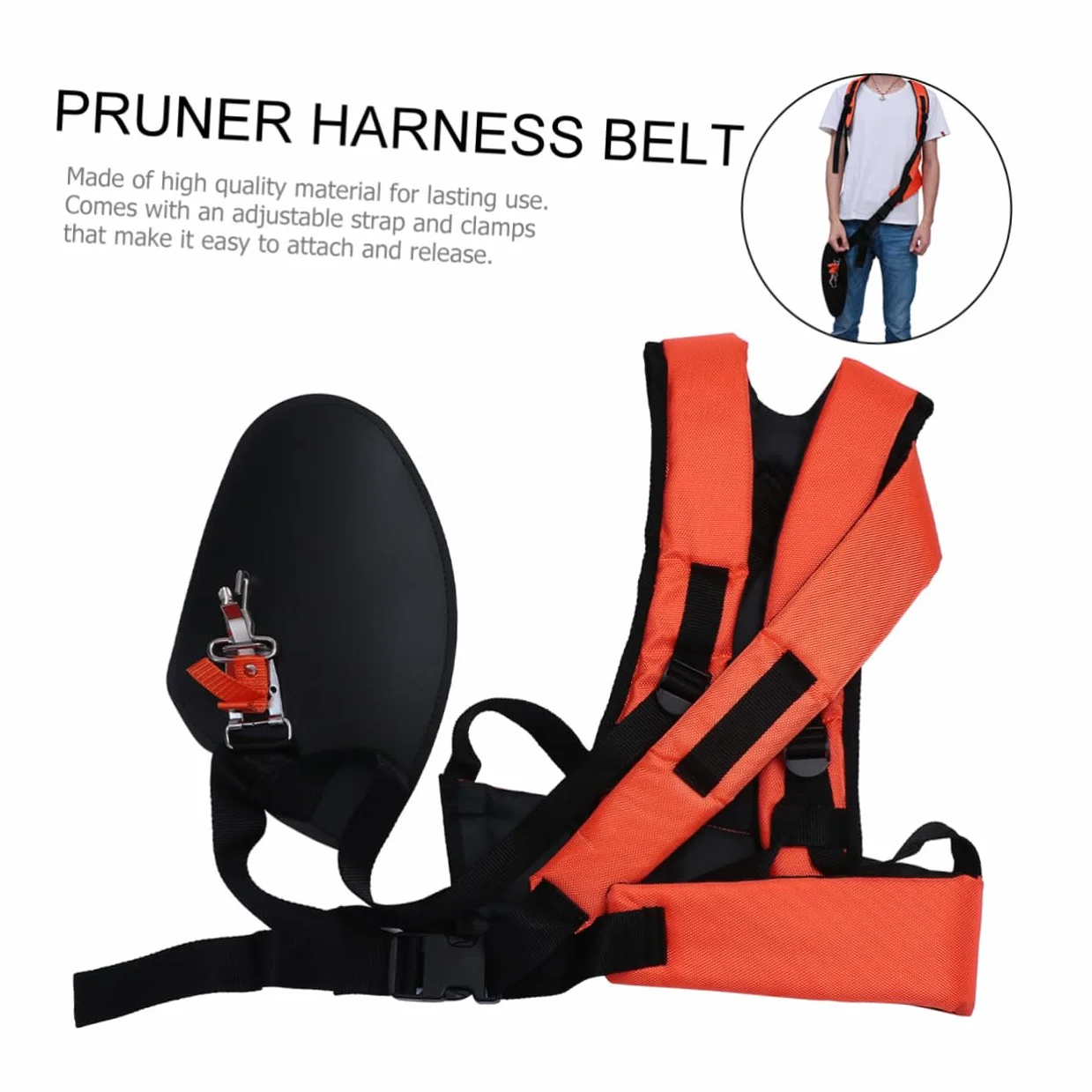 Correa de Hombro para Desbrozadora en Forma Acolchado y Cinturón Ajustable de Tela Oxford para Cortacésped y Podadora