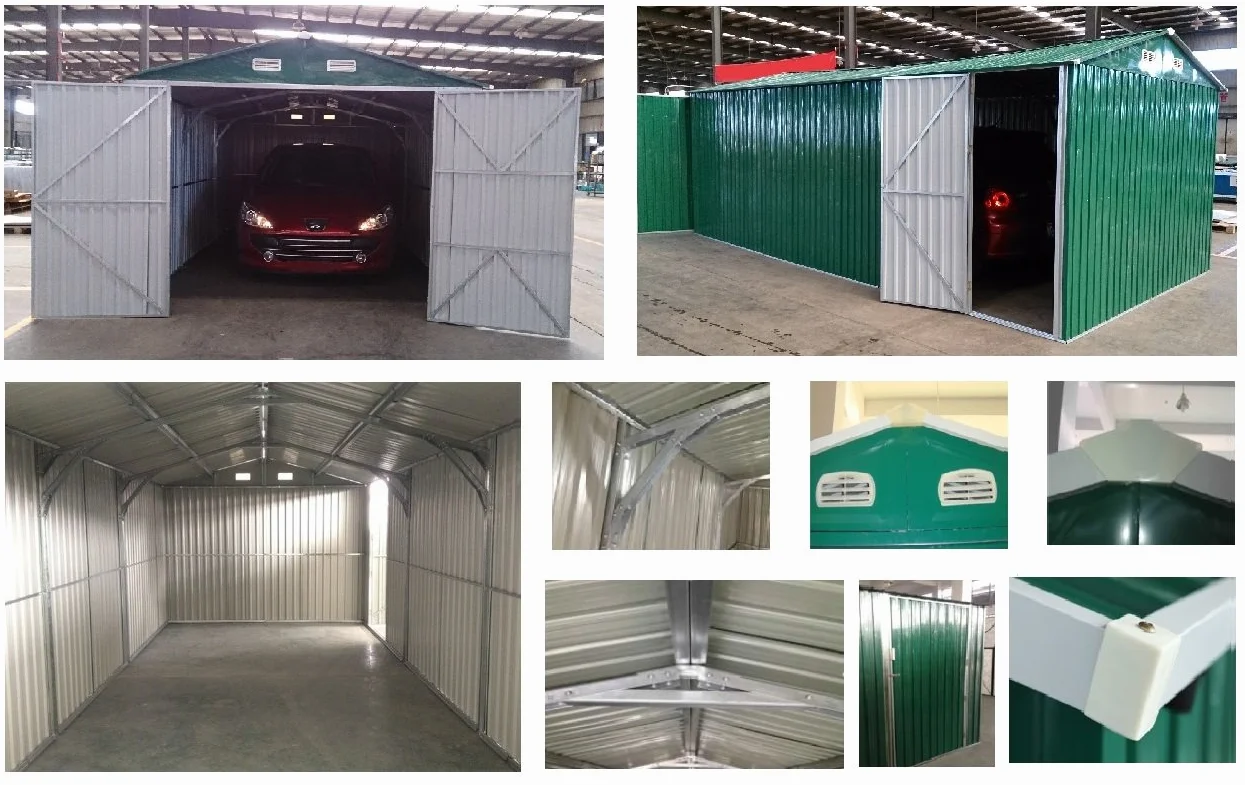 Cobertizo galvanizado antracita 500x300x232 cm almacén garaje