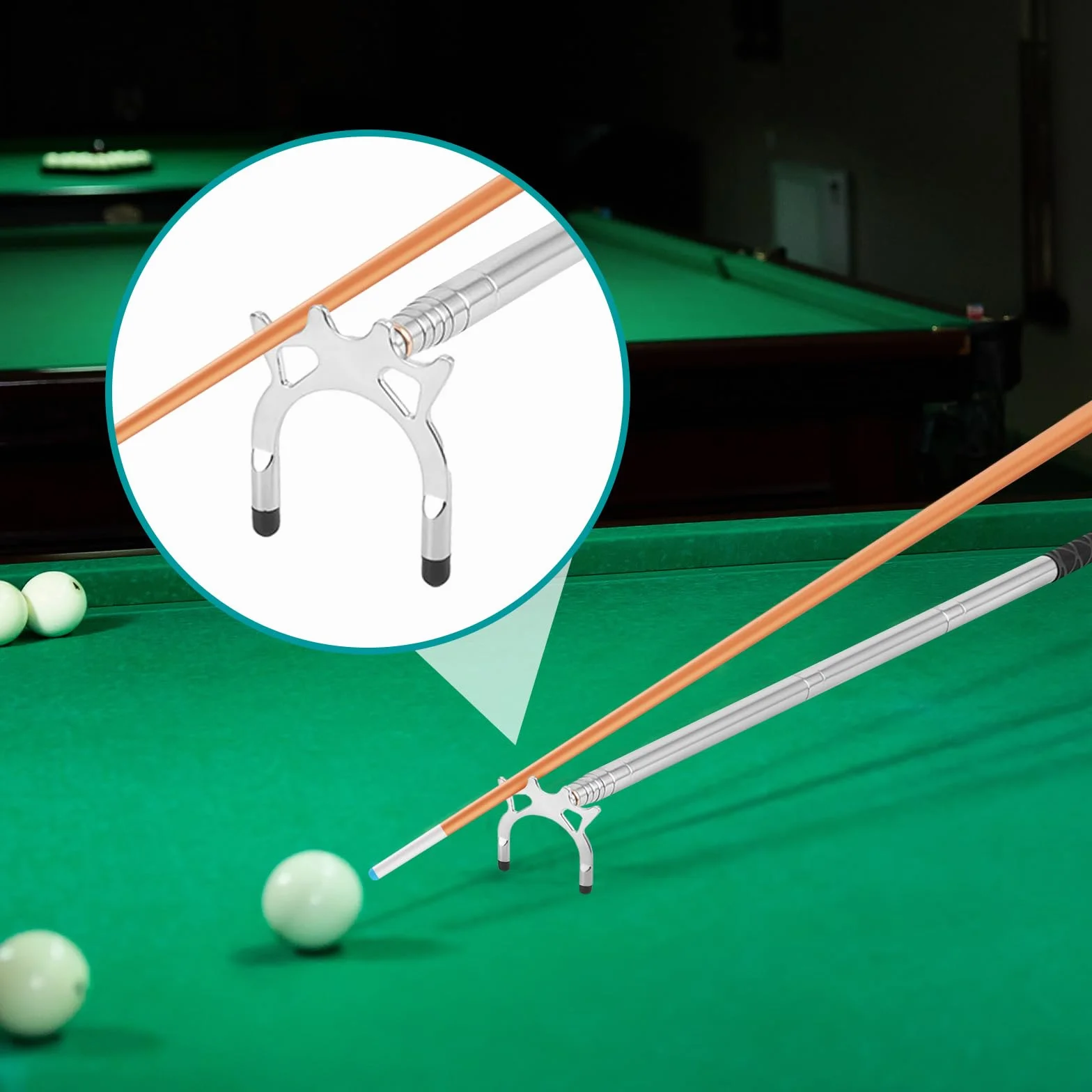 Fityle Puente de billar desmontable latón accesorios palo retráctil mesa snooker juego competición
