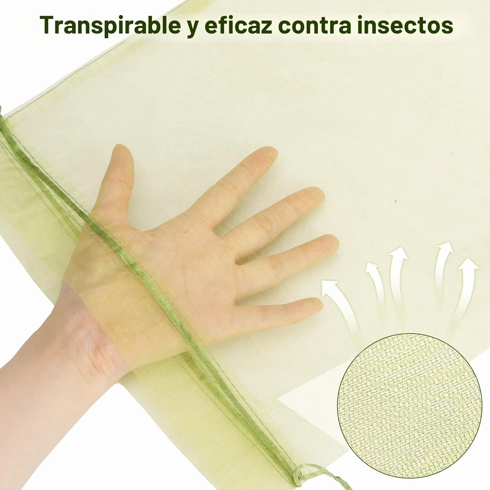 Bolsas Organza Fruta con Cordón 40x30 cm, 60 Piezas Protección Uvas