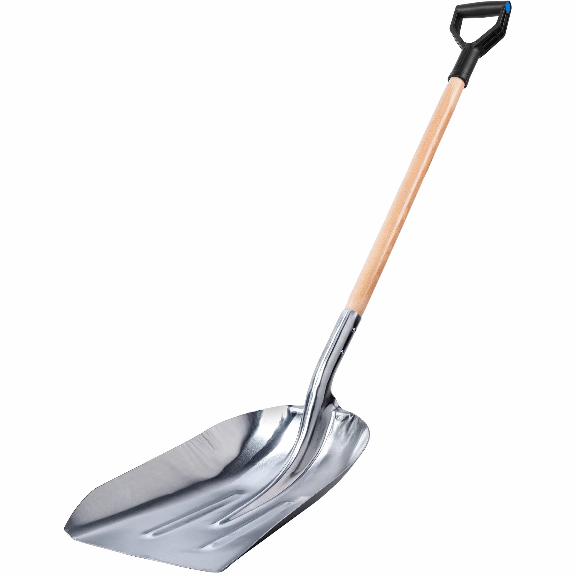 KADAX Pala de arena con mango largo de madera, mango en D, pala de nieve, pala de jardín de aluminio