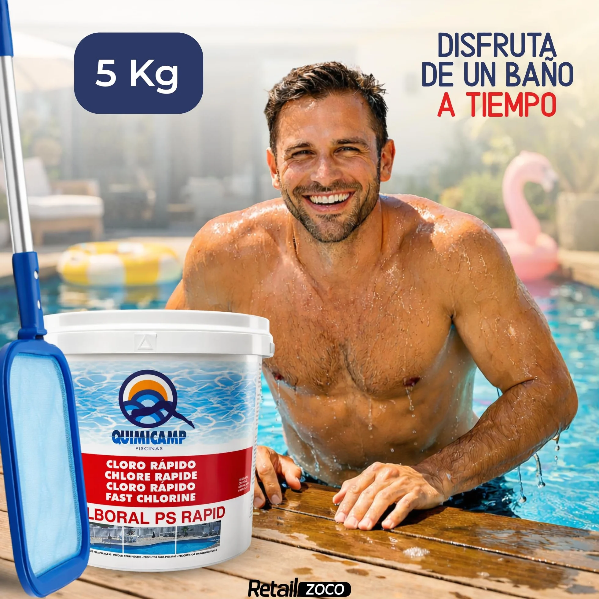 Cloro Choque Accion Rapida 5 Kg Recuperador Agua Piscina Granular