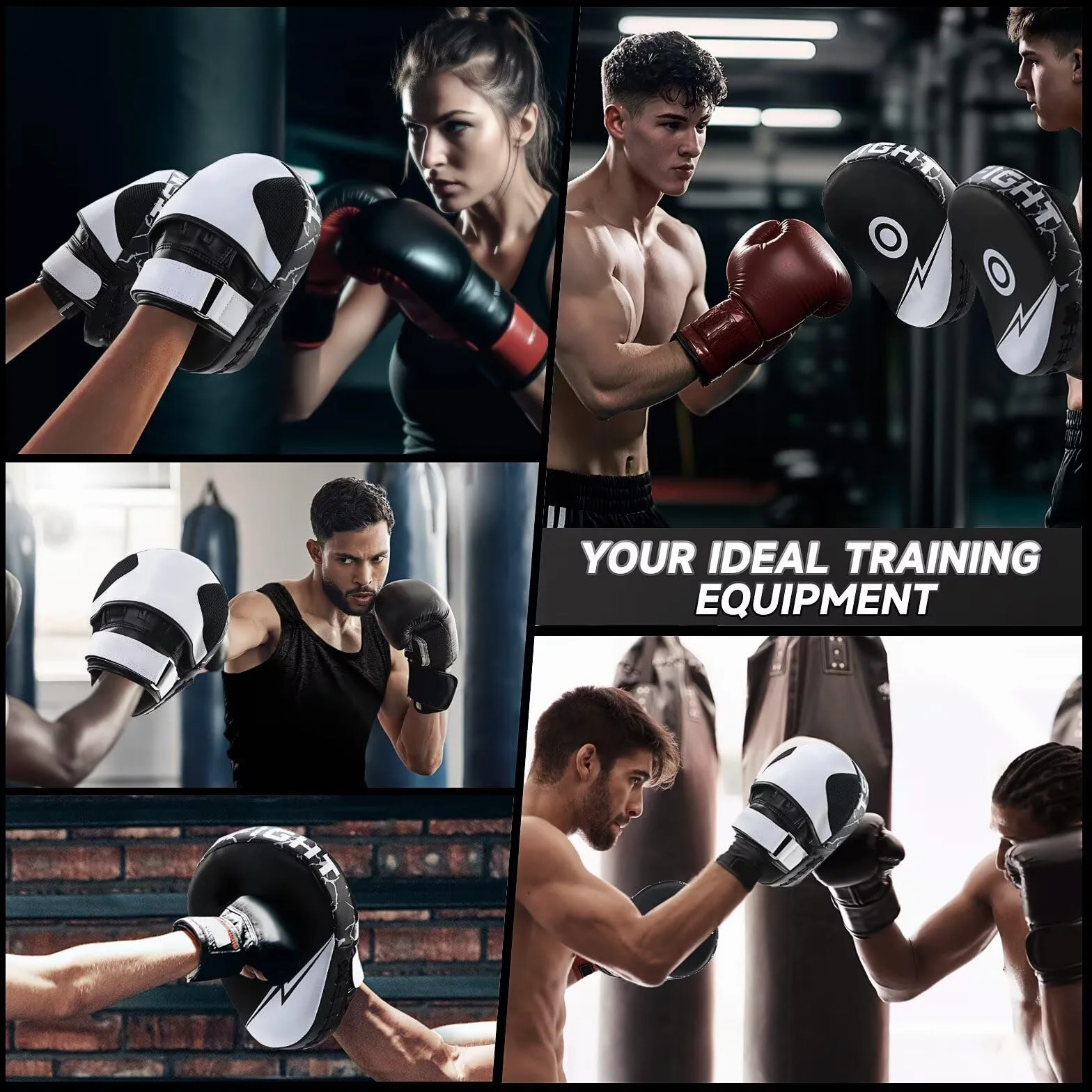 Boxing Pads Muay Thai Cuero Curvo Focus Pads para MMA Karate
