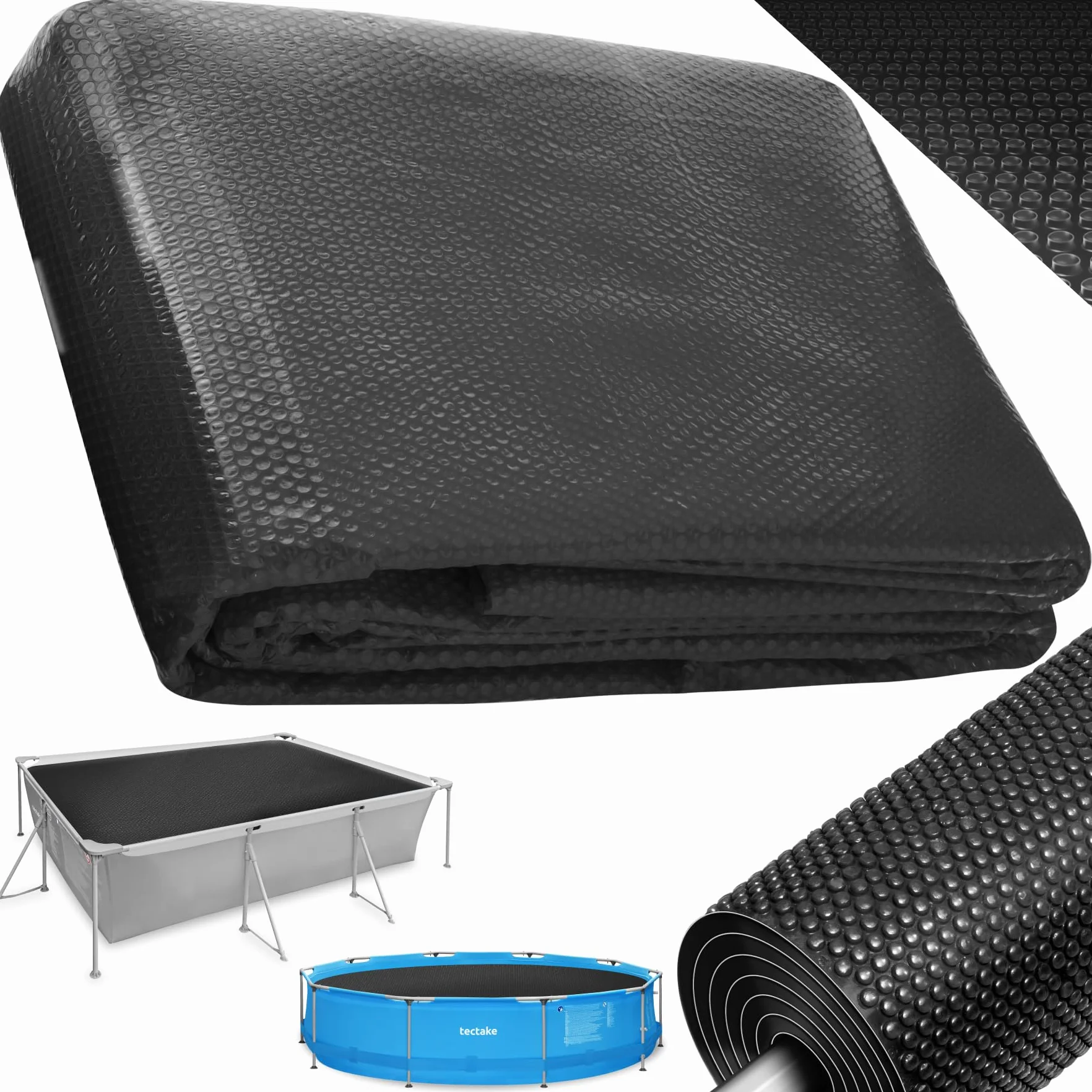Cobertor Solar para Piscina Desmontable 160 x 260 cm Negro