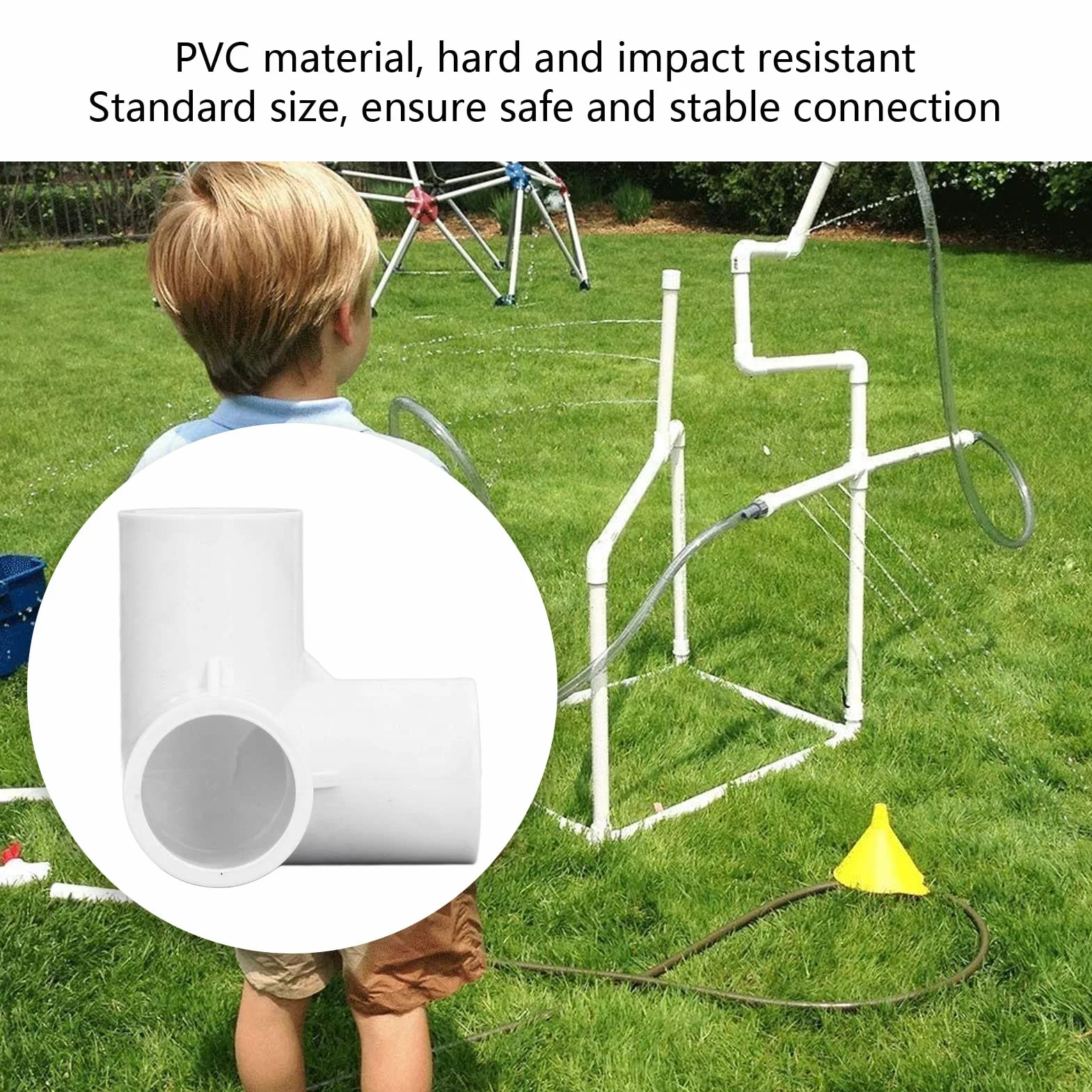 Tubo PVC 20mm Rígido, 10 Pcs Conectores en T de 3 Vías, Accesorios de Tubería para Suministro de Agua