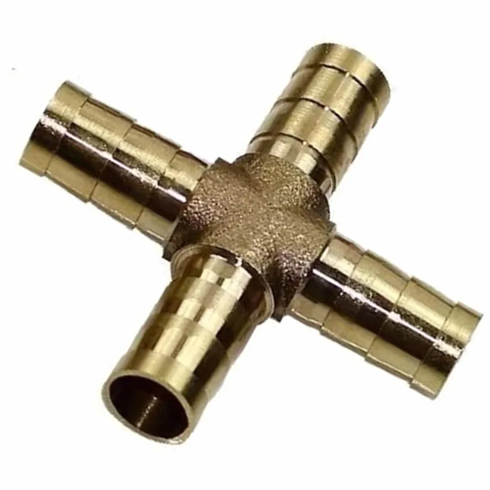 Acoplador recto con espiga, Kit de reparación empalmador púas for manguera latón for agua, combustible, aire, varios tamaños, 6-19mm, paquete 5(Four Interfaces 19mm,10pcs)