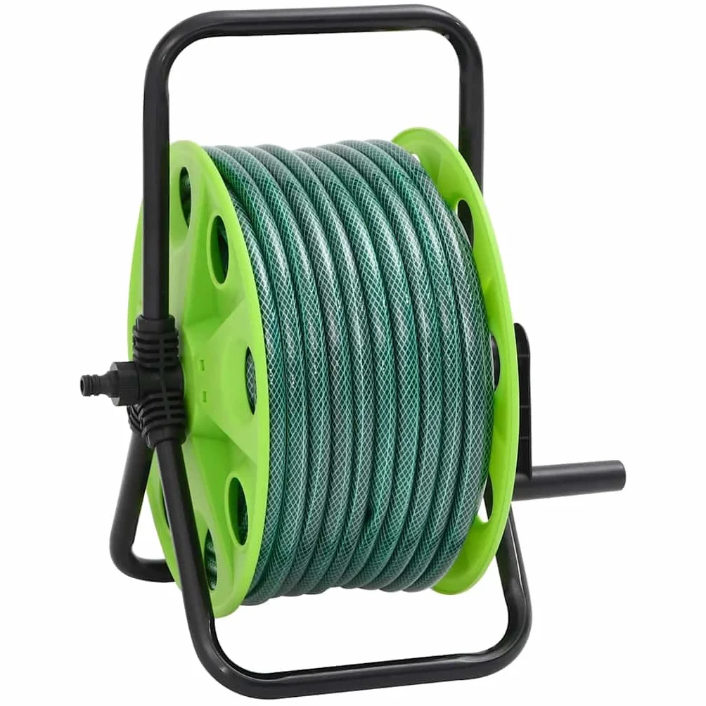 Genérico Carrete de Manguera de pie con Set racores PVC Verde 0,5" 20 m,Bricolaje,Accesorios de Bricolaje,Organización y Almacenamiento de Herramientas,Soporte de Manguera de jardín,Verde,3281517