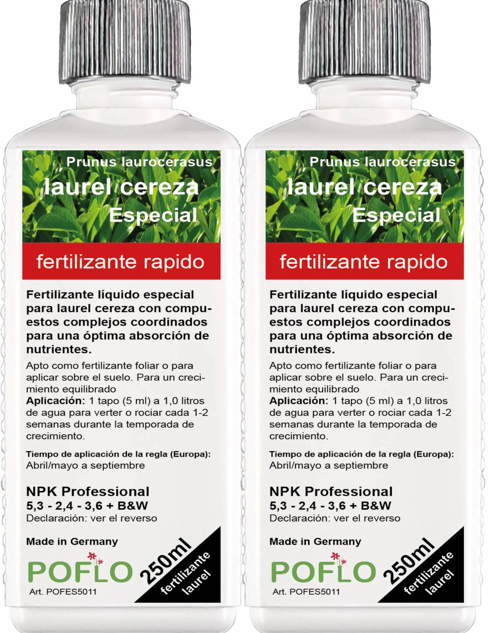 Fertilizante de laurel cereza Prunus laurocerasus abono líquido profesional 500ml
