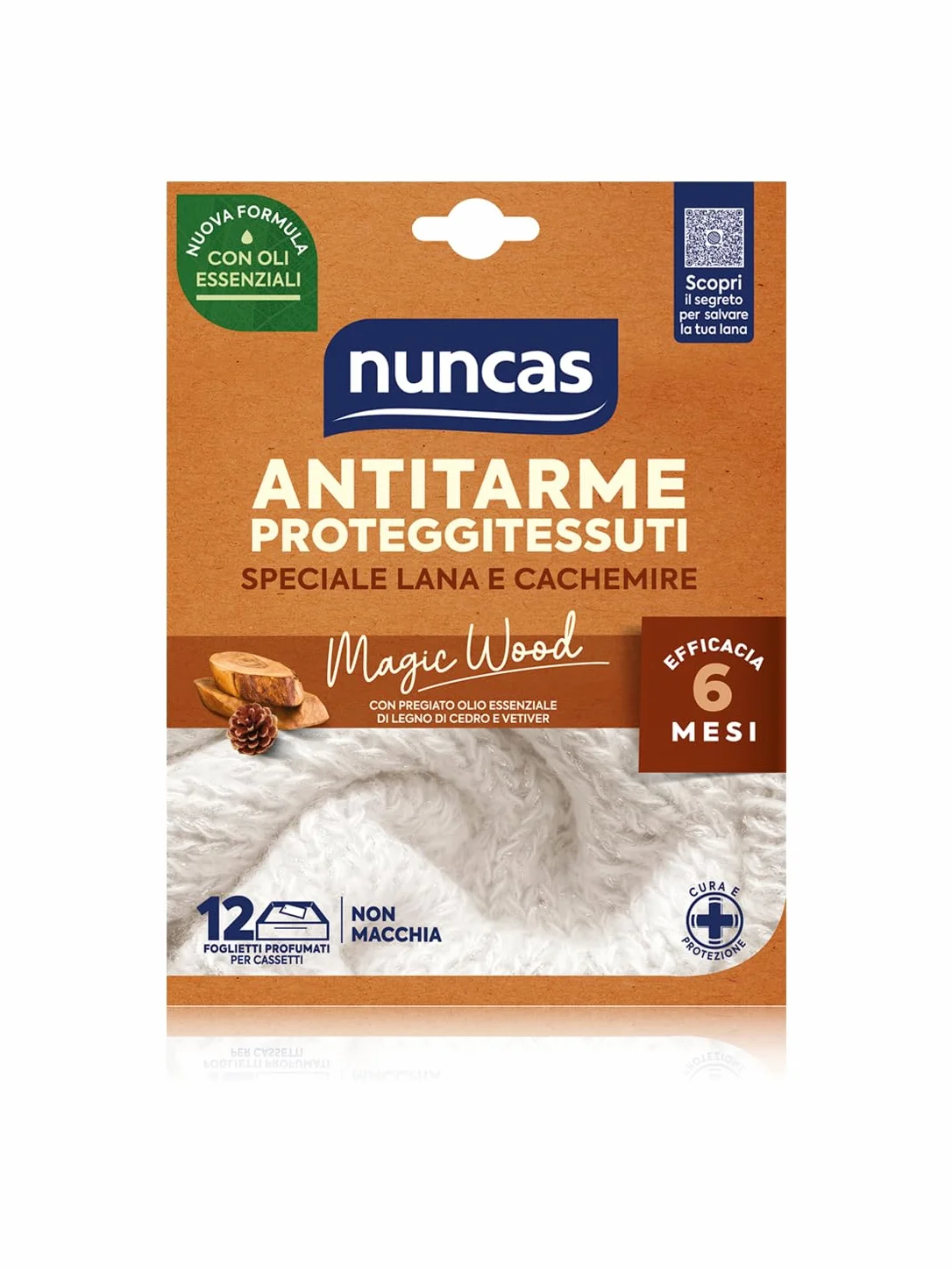 Nuncas Magic Wood - Antipolillas para proteger tejidos, 12 hojas