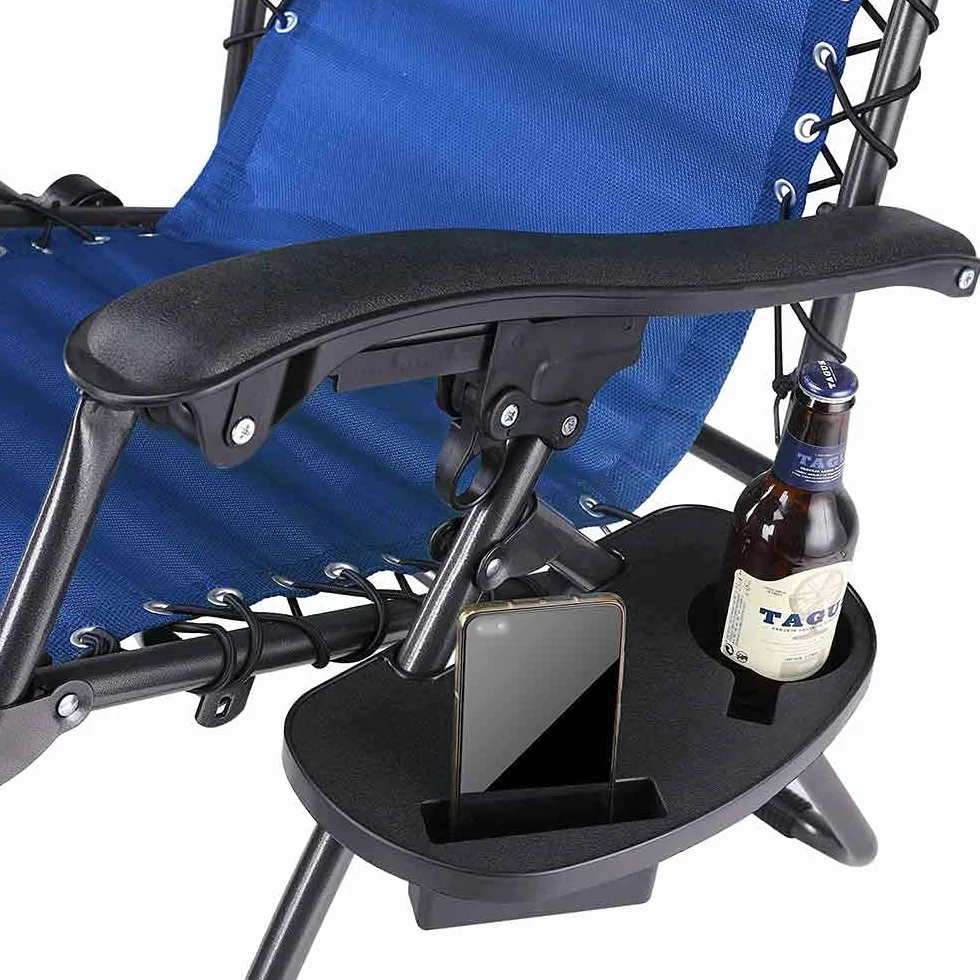 BAKAJI Silla de Gravedad Cero, Tumbona de jardín, sillón Relax Plegable, Ahorra Espacio con Bandeja Tubular de Acero de 22 mm, reclinable, Tejido de textilene Transpirable, terraza, Piscina Exterior