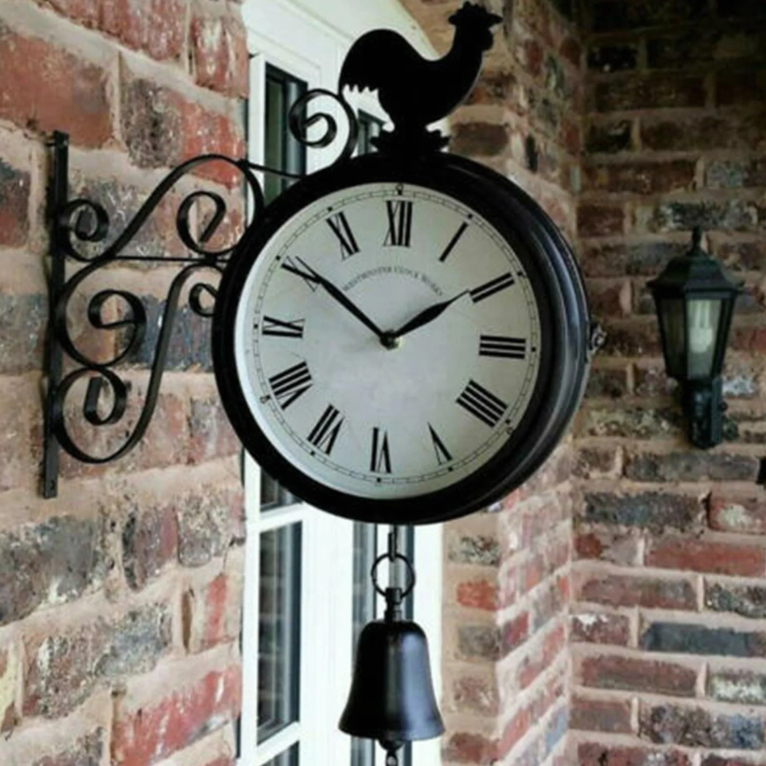 Reloj de jardín retro 20 cm resistente al agua doble cara exterior