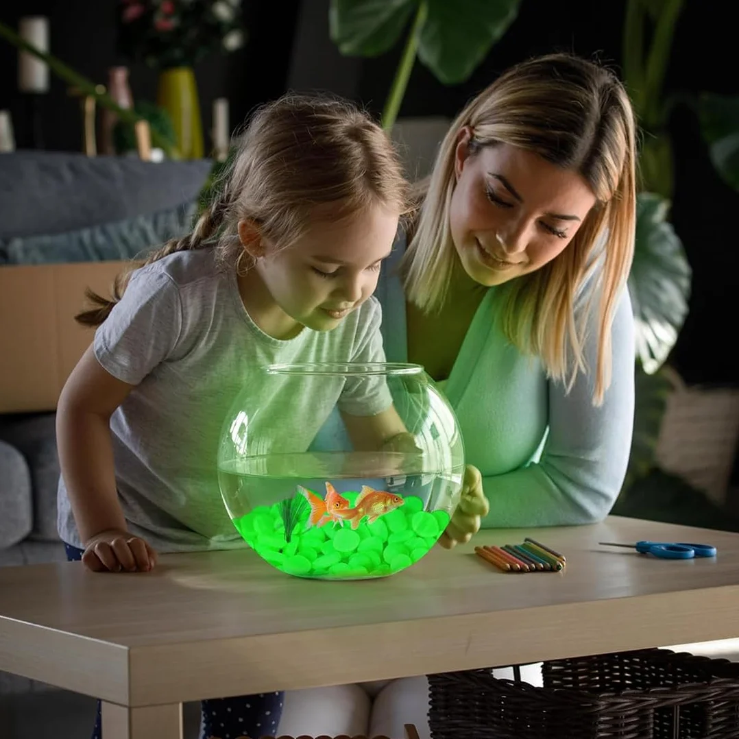 Piedras Luminosas Fluorescentes Decorativas para Acuario Jardín Macetas - Blanco 100 Piezas