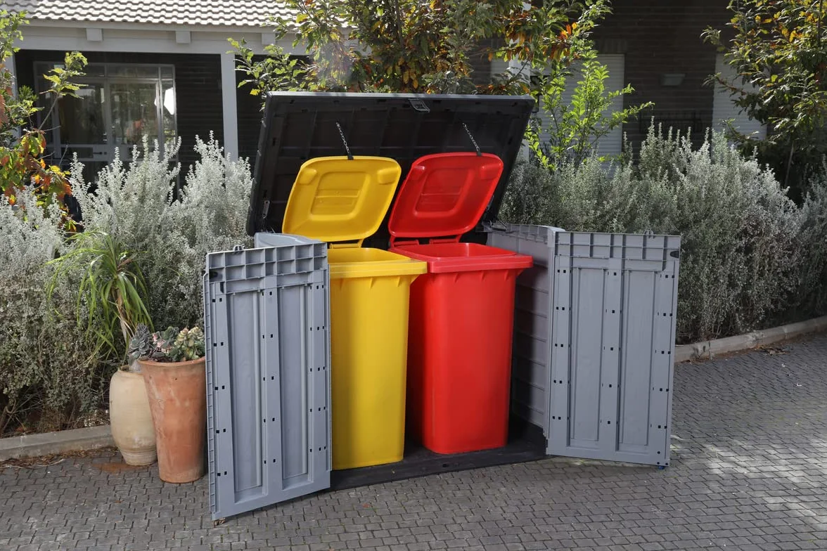 Keter Store-it-out Pro Cubo de Basura 1200 L Gris y Negro Resistente a la Intemperie UV Polipropileno