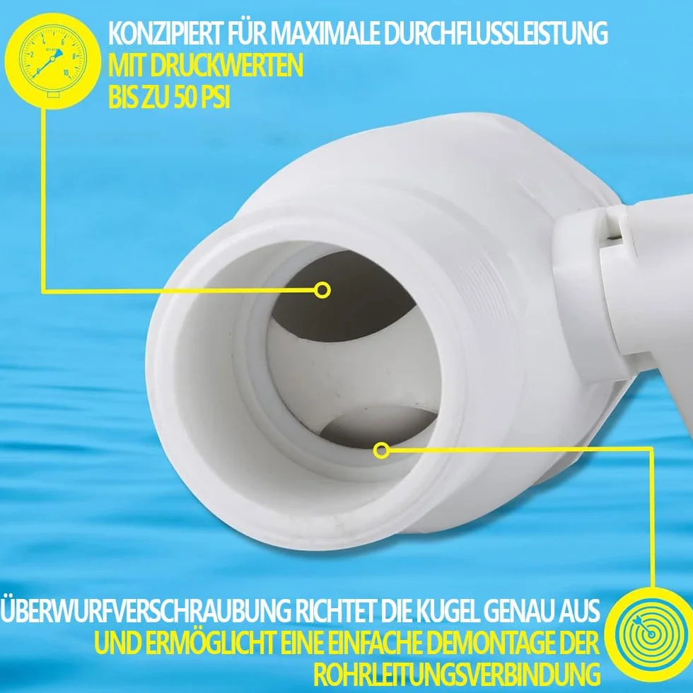 Válvula de Cierre para Piscinas 1,25-1,5 Pulgadas Accesorios Piscina (2 Piezas)