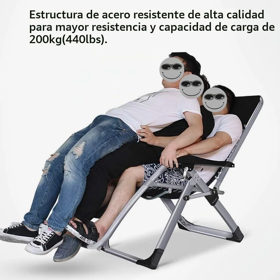 Sillas de Gravedad Cero Sillas extragrandes para Personas de Trabajo Pesado, sillones reclinables de Patio Extra Anchos Tumbona para Tomar el Sol en la Playa, Soporte 440 lbs.