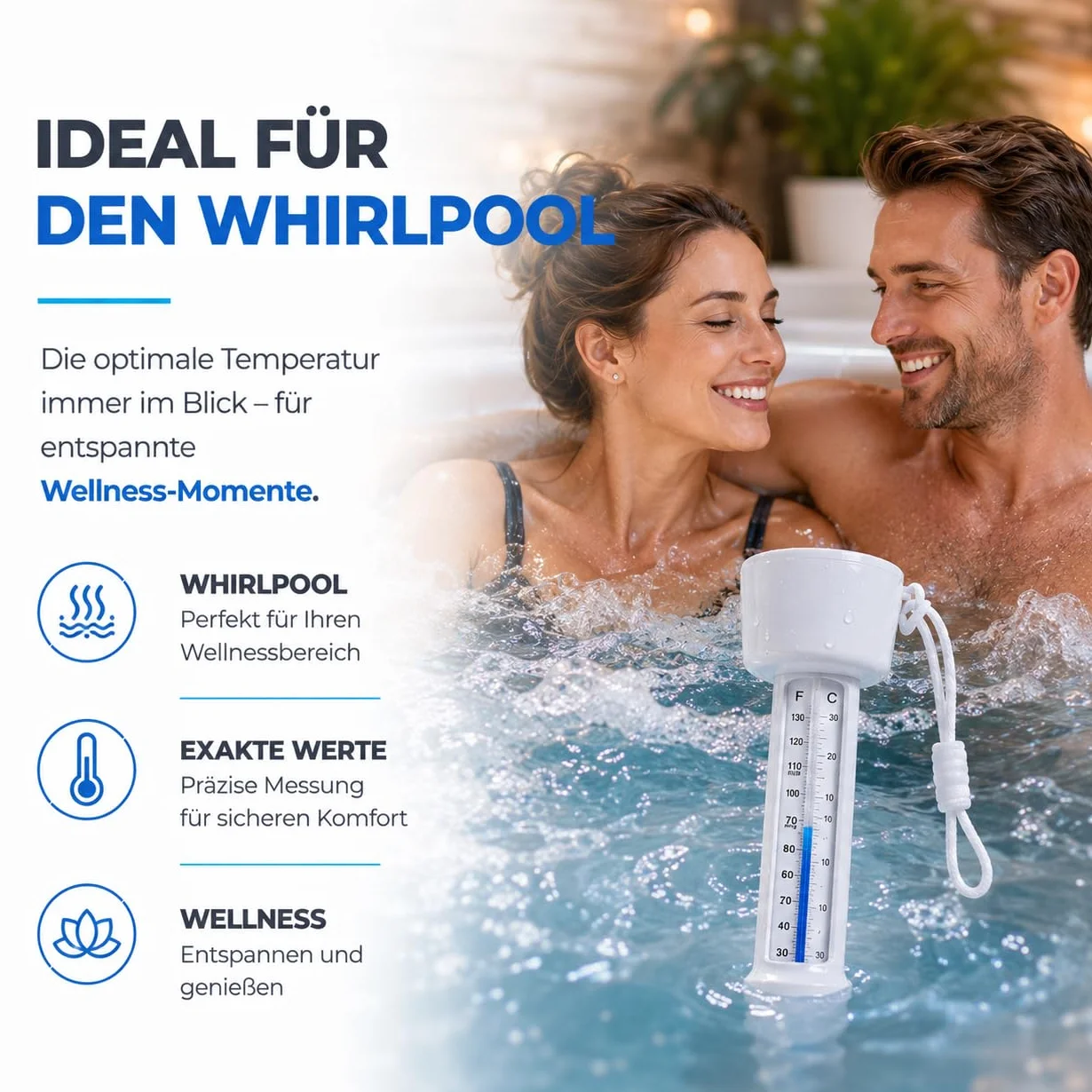 Termómetro flotante para piscina y jacuzzi medición precisa