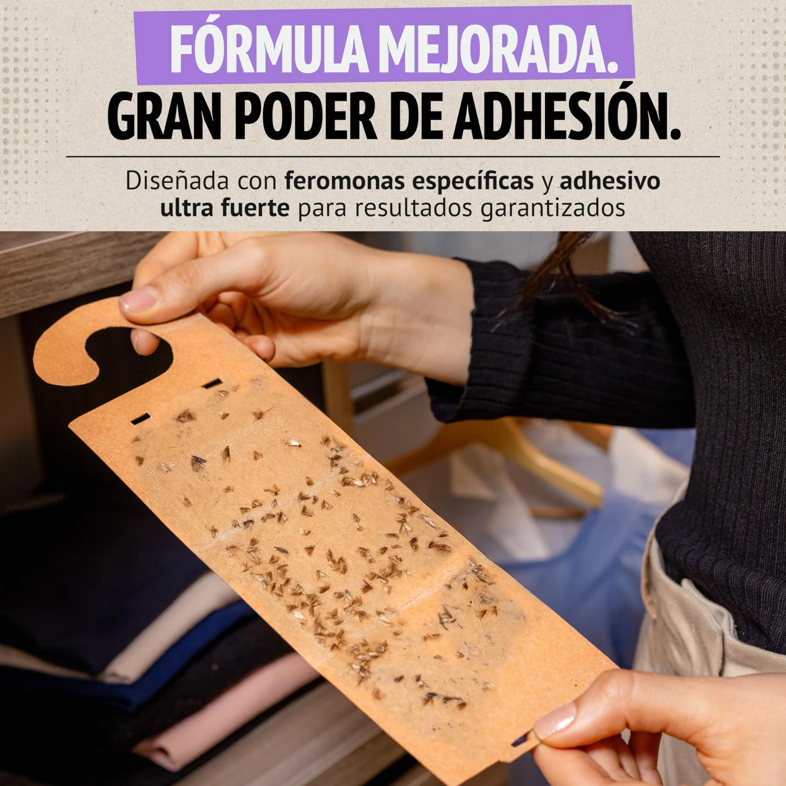 Trampa para Polillas con Feromonas Pack de 4 – Antipolillas para Ropa de Armario – Sin Olor