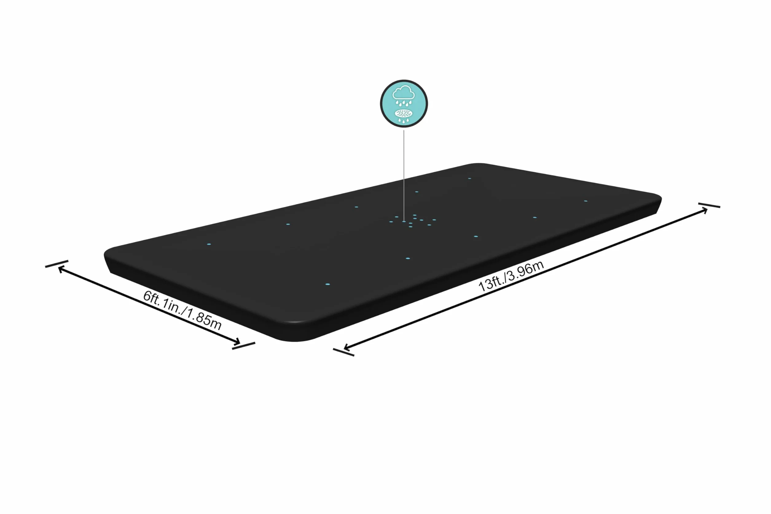 BESTWAY Cobertor de Invierno Rectangular 396x185 cm Negro para Piscinas 412x201 cm 404x201 cm