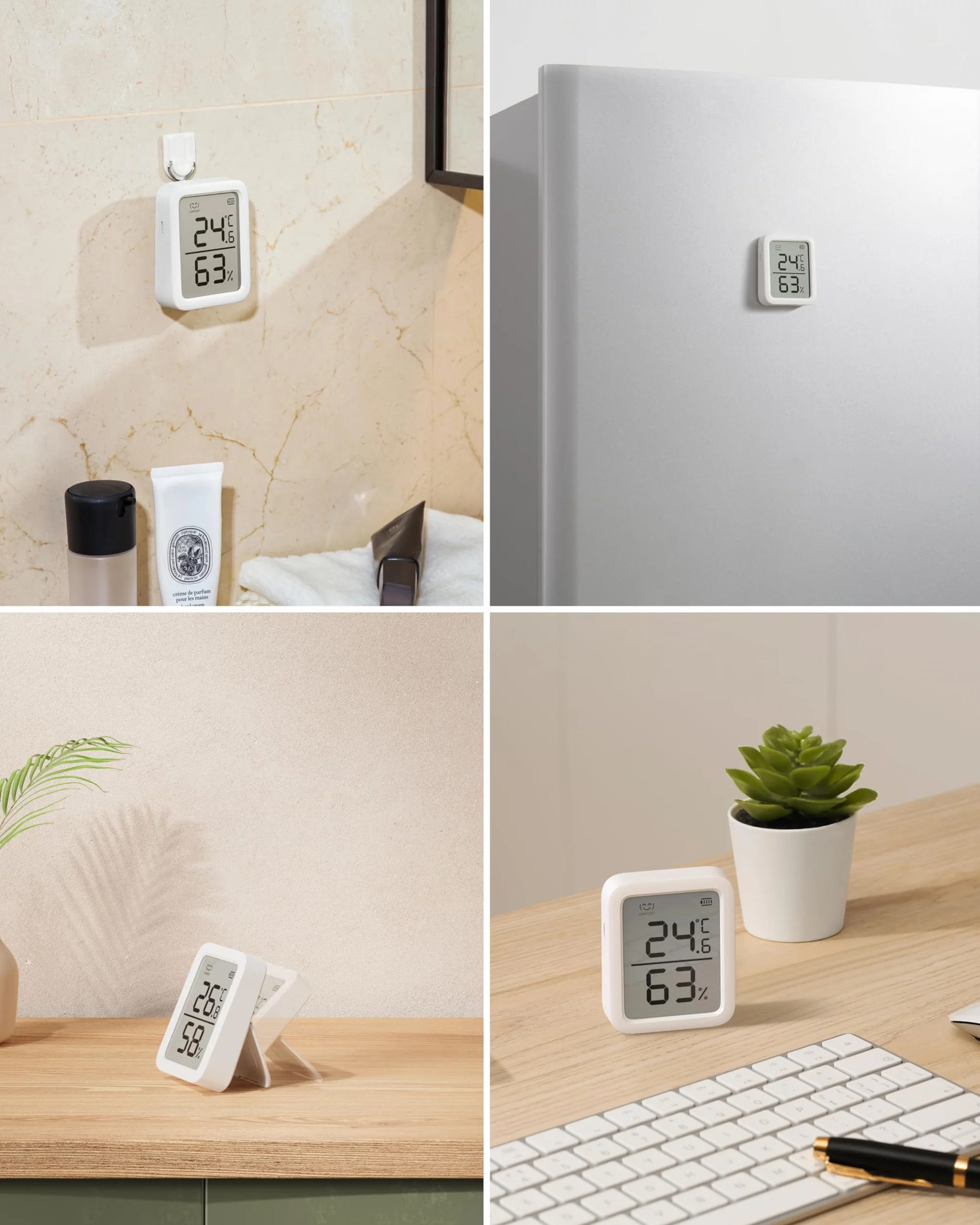 SwitchBot Termómetro Higrómetro Interior Sensor Temperatura Humedad Bluetooth 3 Pulgadas Juego 3