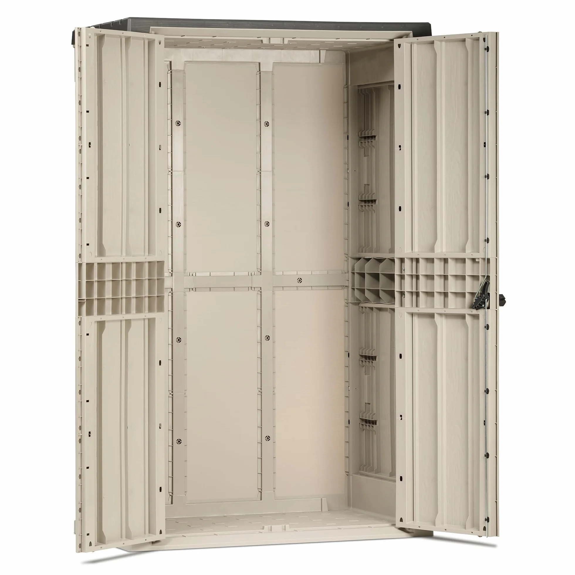 Toomax Baúl de Exterior para Herramientas 1670L Polipropileno Reciclado Efecto Madera Gris Topo Antracita