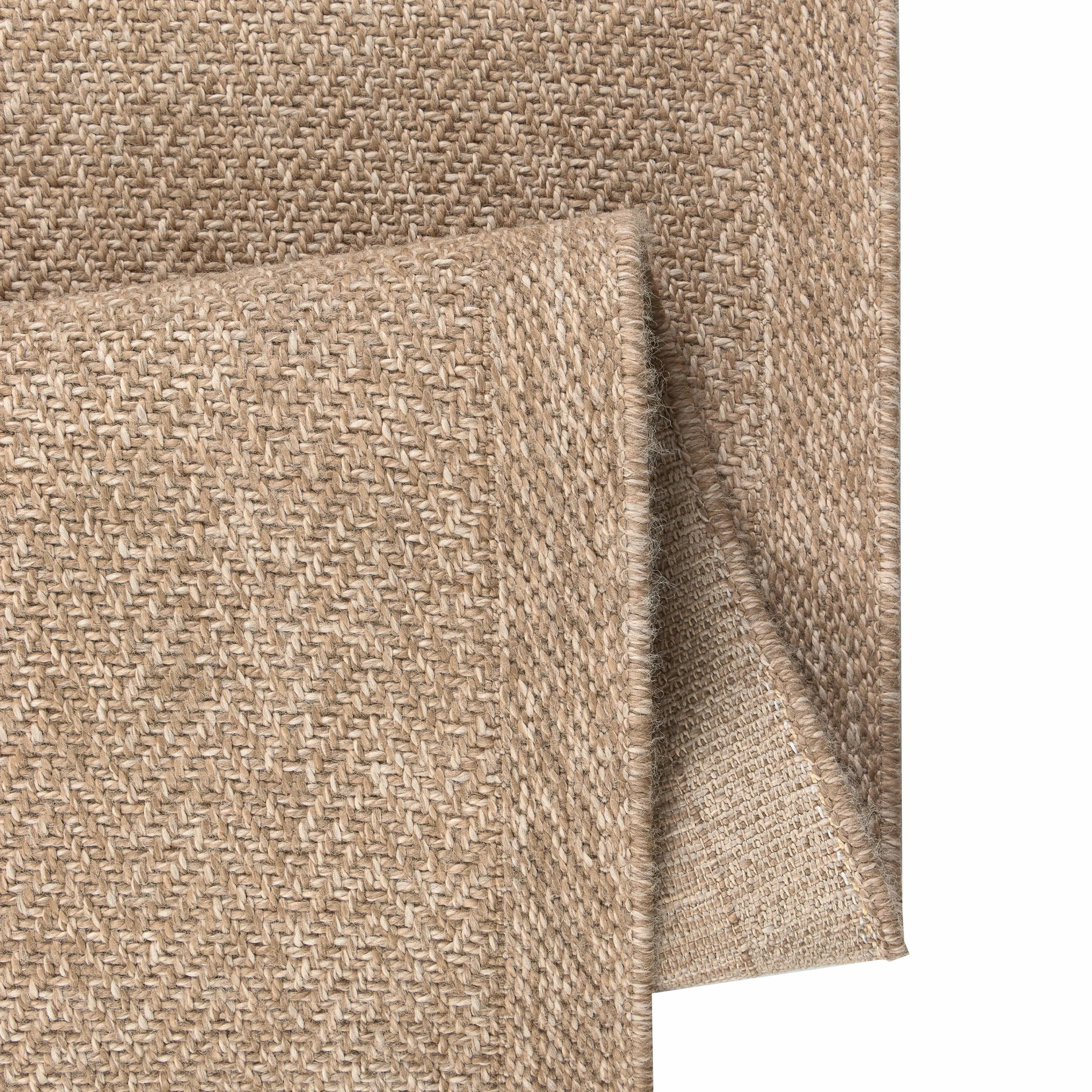 Alfombra para Exteriores Resistente a la Intemperie Aspecto Sisal 200 x 290 cm Beige Natural