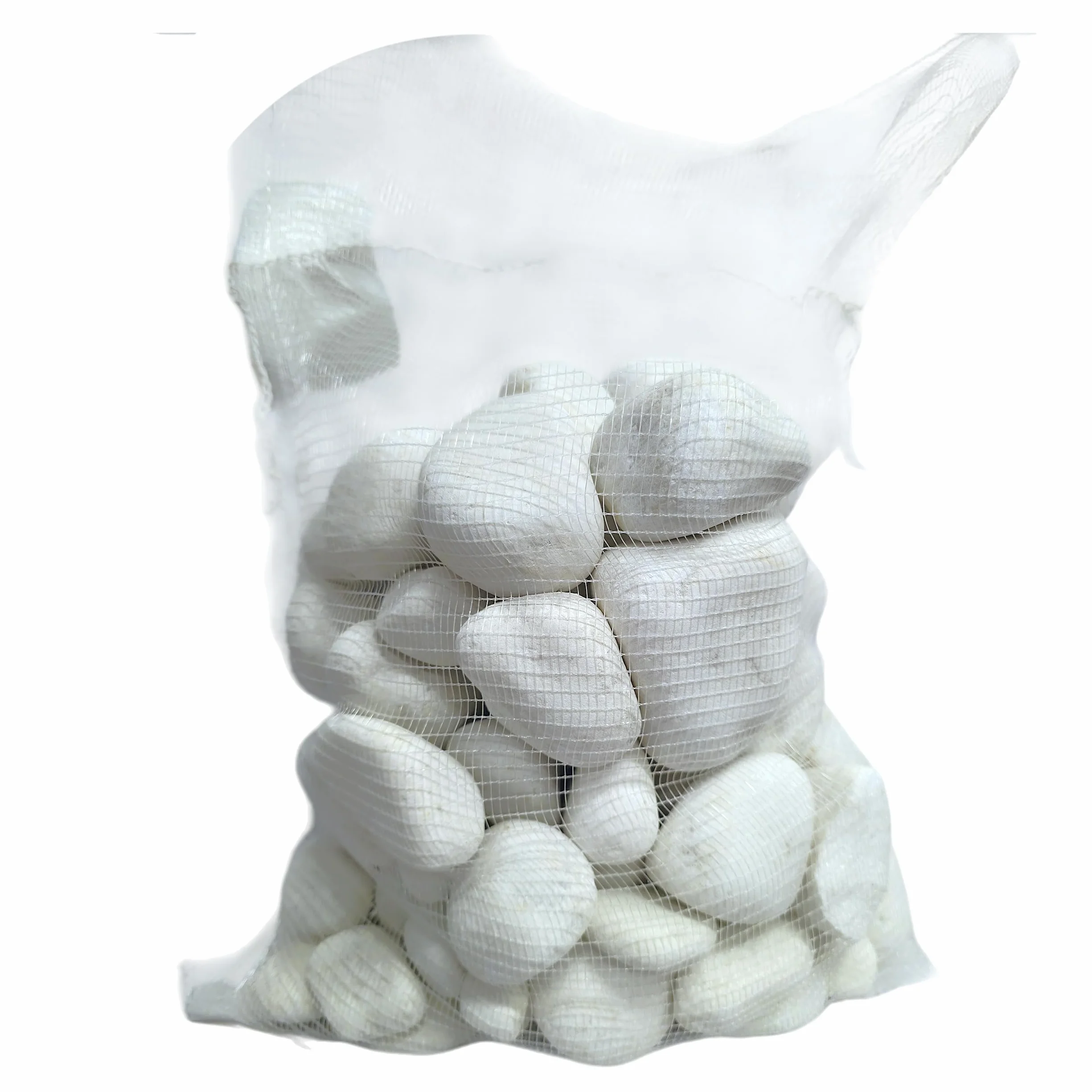 Saco Piedra Decorativa Blanca Canto Rodado 40-60 mm 20 kg para Jardines y Paisajismo