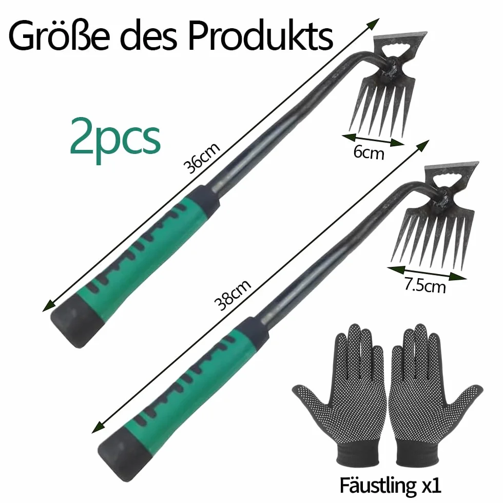 Anyingkai 2 Piezas Extractor de Malas Hierbas Manual, Desmalezar para Jardín, Herramienta Largo