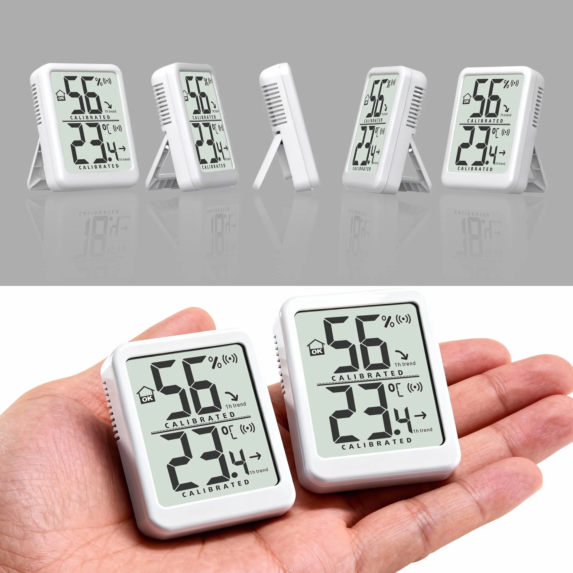Termómetro Digital Higrómetro para Hogar, Medidor Temperatura Humedad con Batería