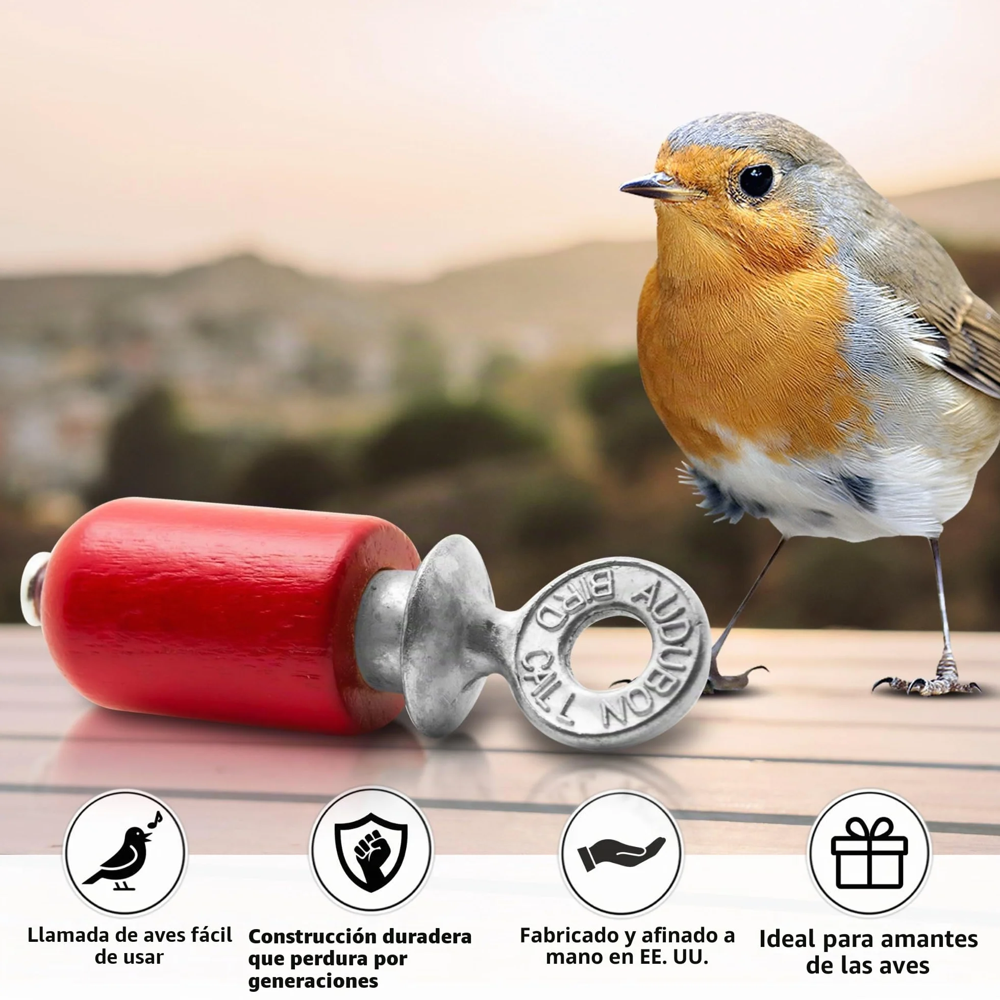 Audubon Bird Call, Rojo, Caja de Regalo, Home & Garden Store